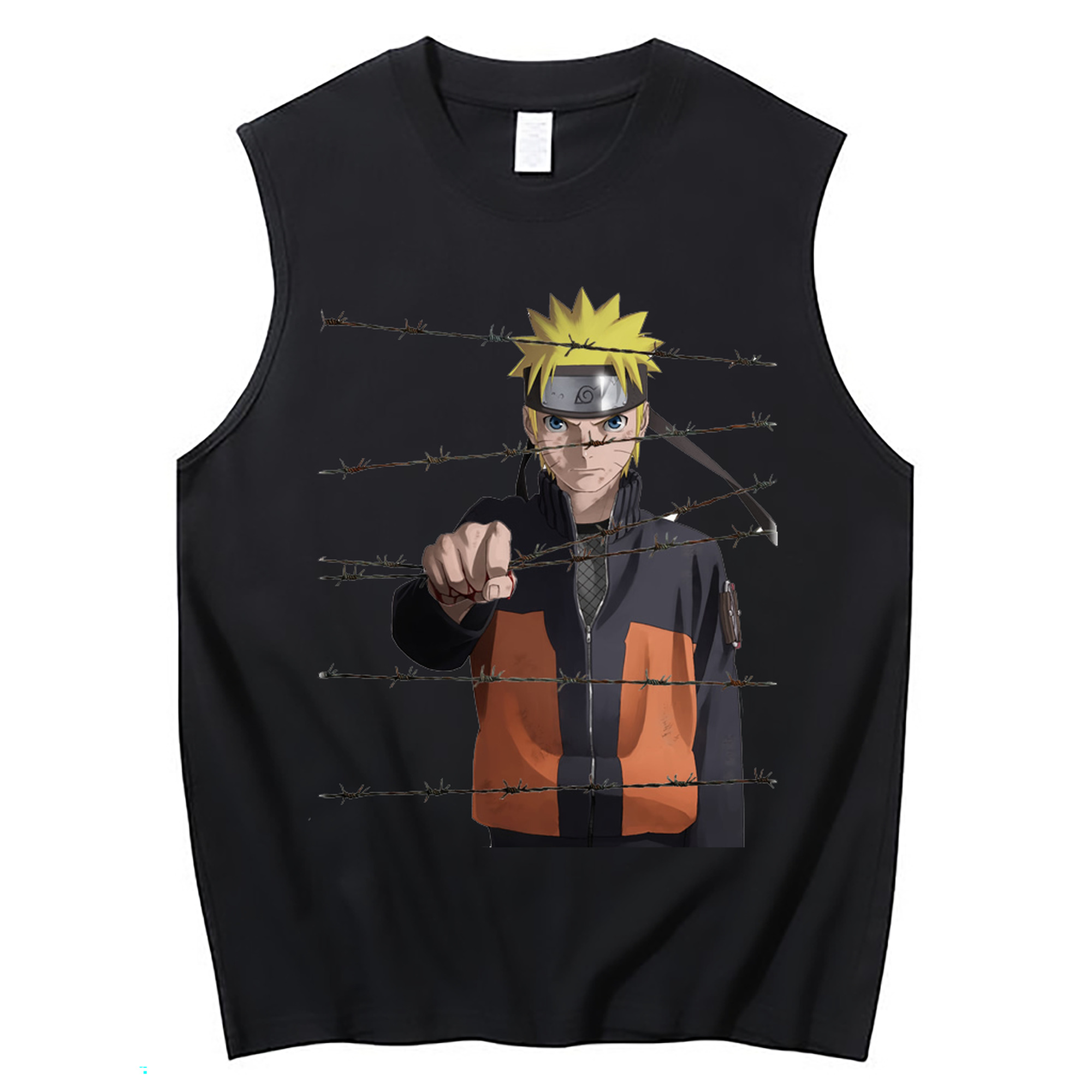 （画像用） NARUTO -ナルト- うずまき ナルト Uzumaki Naruto コットン100％タンクトップ（フロントプリント）