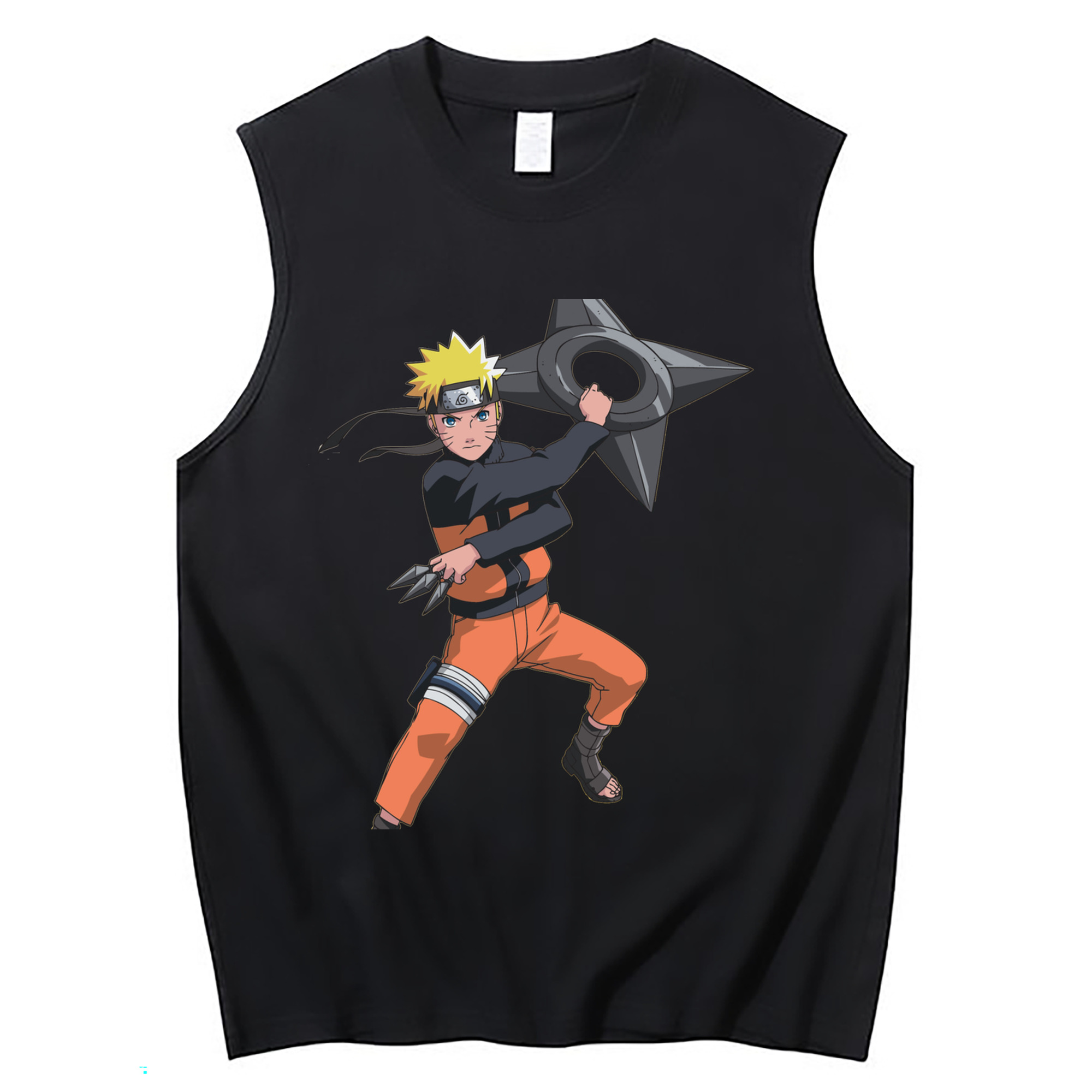 （画像用） NARUTO -ナルト- うずまき ナルト Uzumaki Naruto コットン100％タンクトップ（フロントプリント）