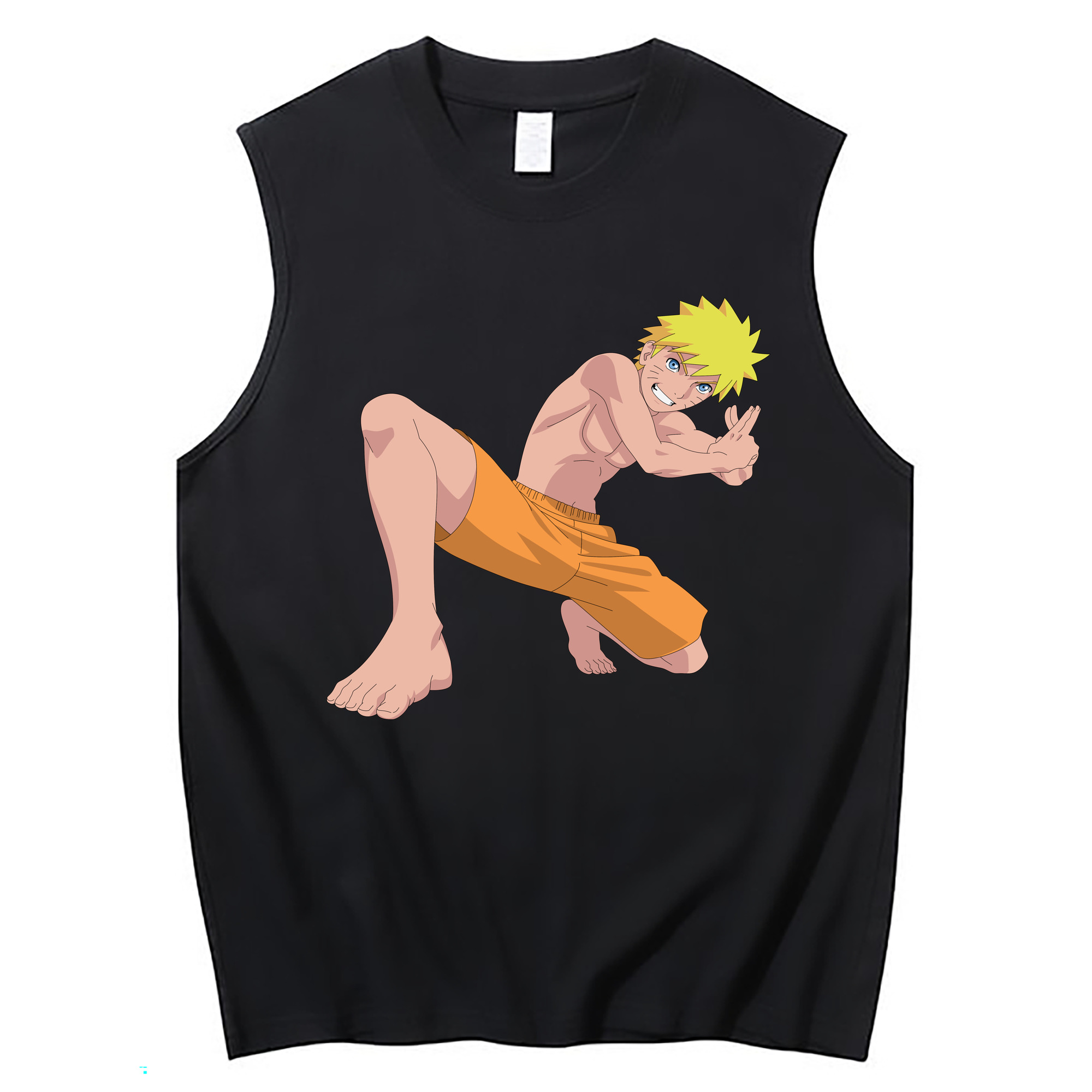 （画像用） NARUTO -ナルト- うずまき ナルト Uzumaki Naruto コットン100％タンクトップ（フロントプリント）