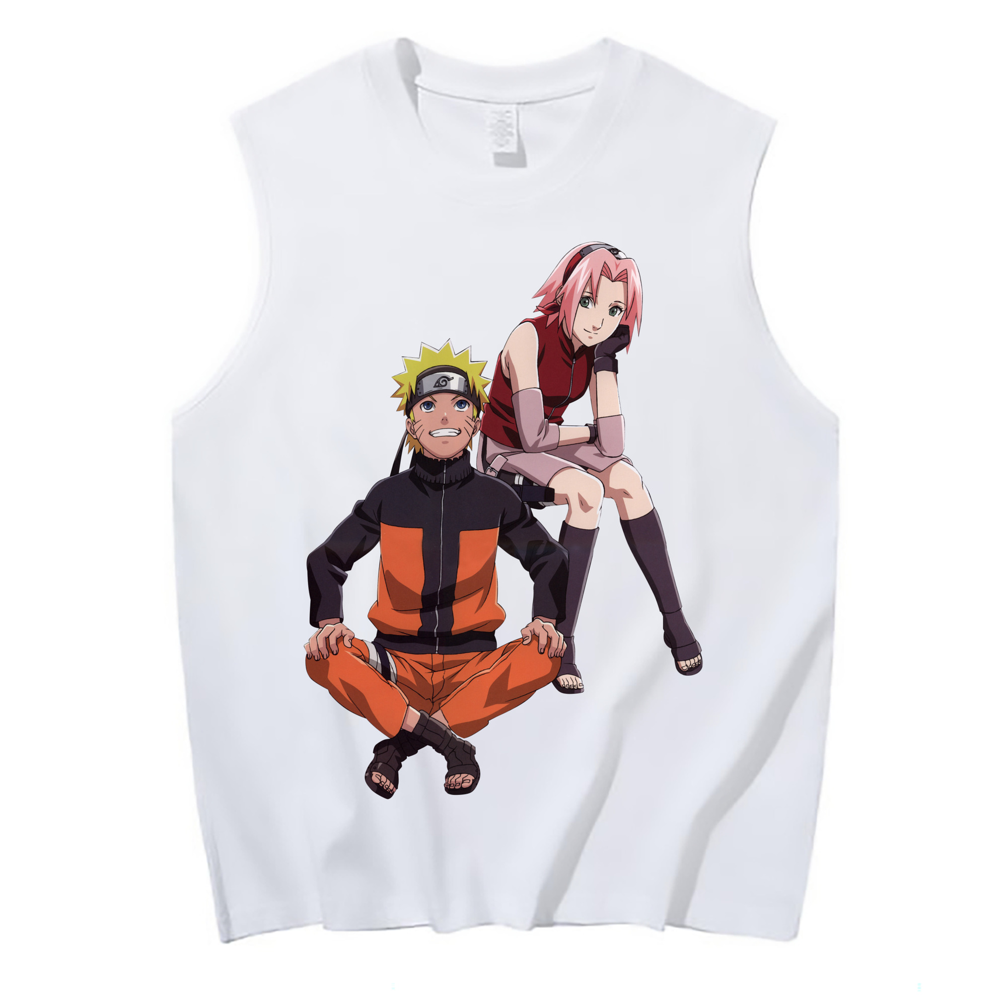 （画像用） NARUTO -ナルト- うずまき ナルト Uzumaki Naruto コットン100％タンクトップ（フロントプリント）