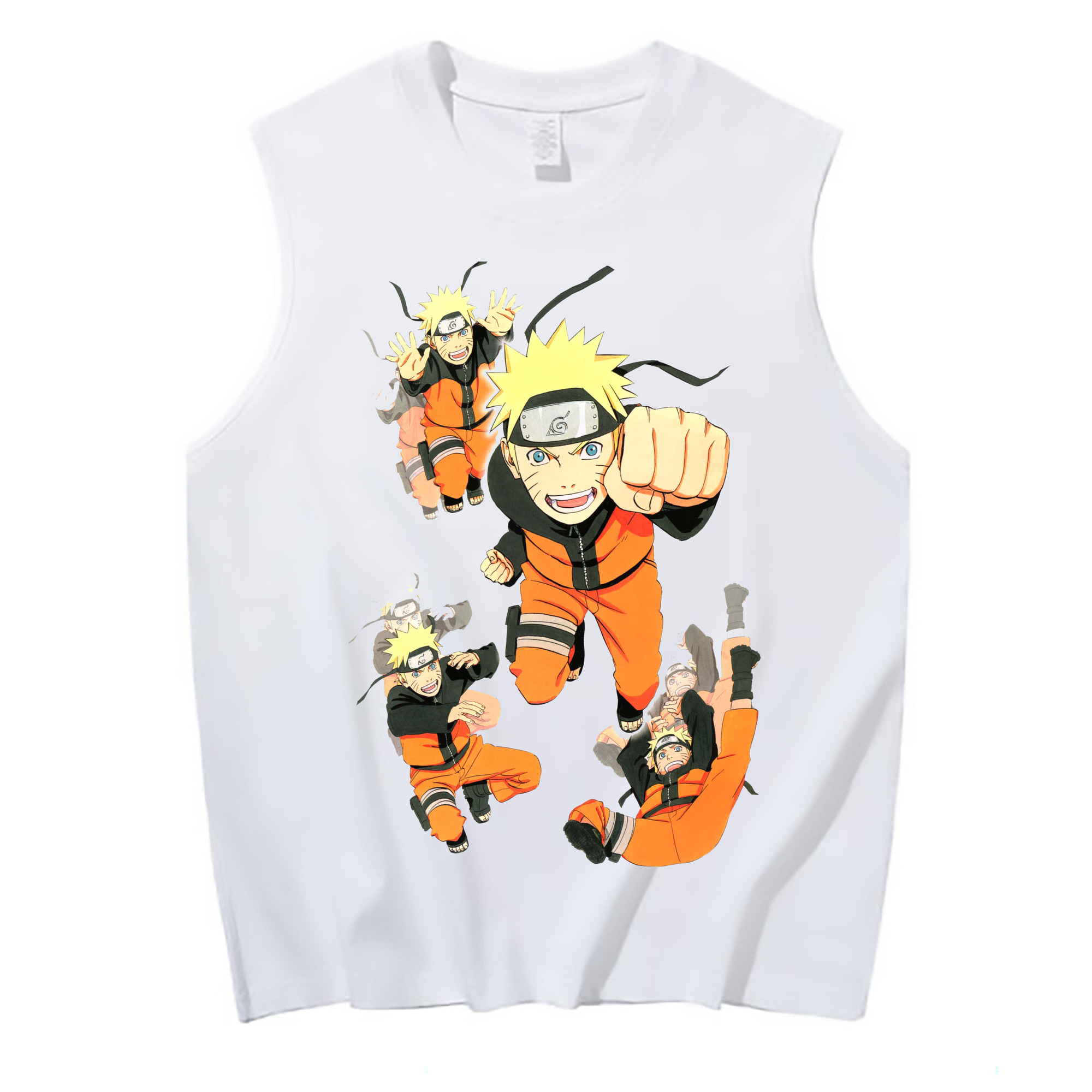 （画像用） NARUTO -ナルト- うずまき ナルト Uzumaki Naruto コットン100％タンクトップ（フロントプリント）