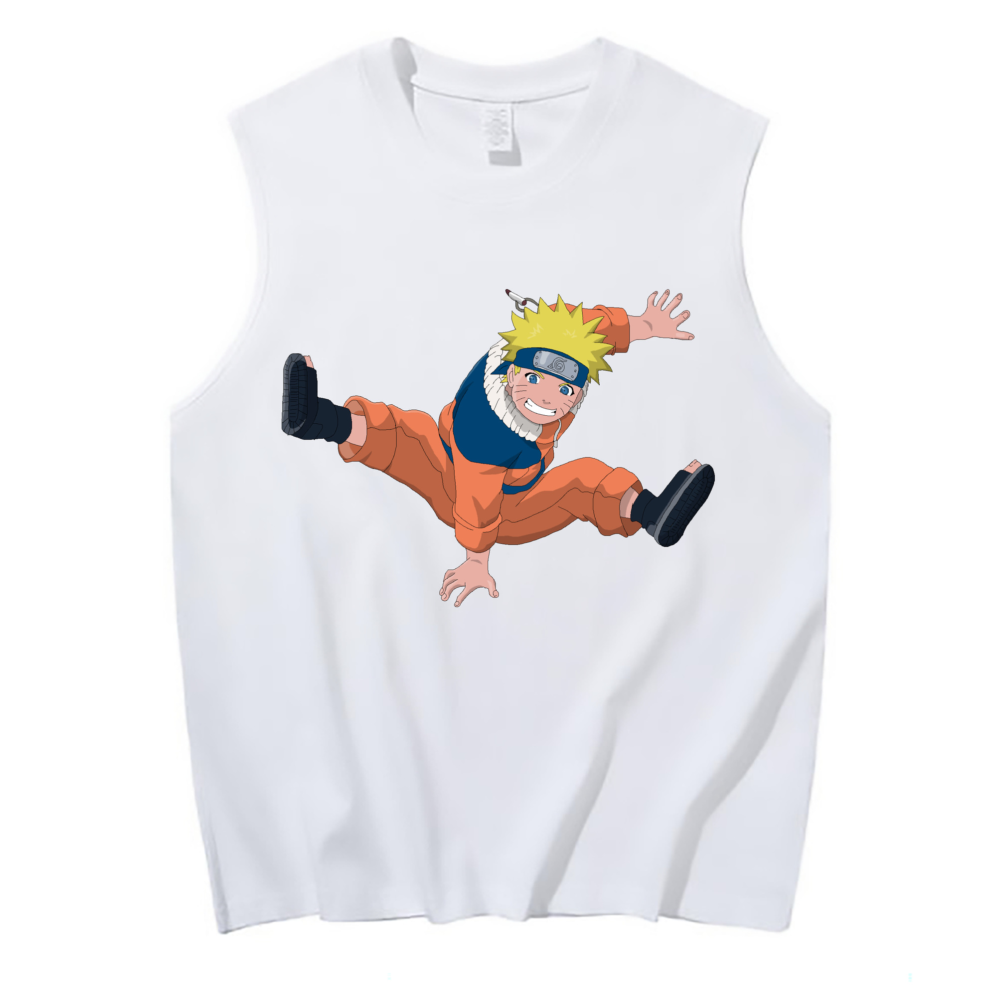 （画像用） NARUTO -ナルト- うずまき ナルト Uzumaki Naruto コットン100％タンクトップ（フロントプリント）