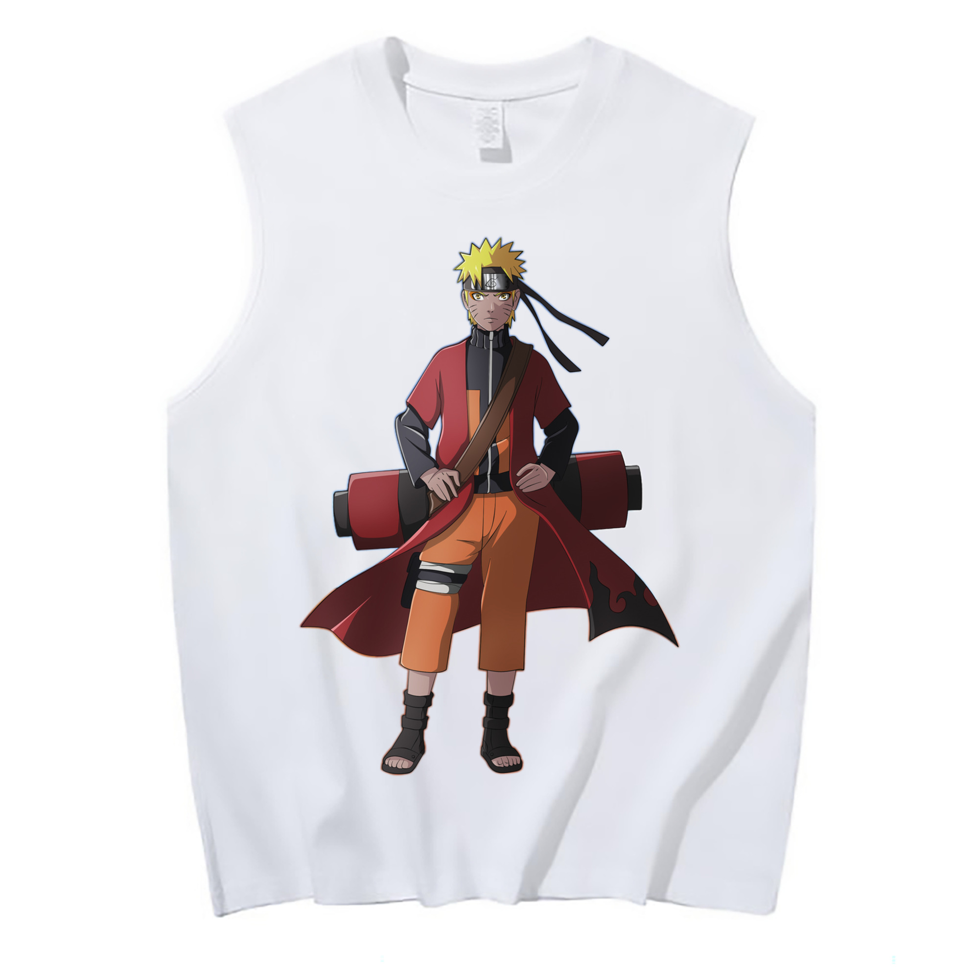 （画像用） NARUTO -ナルト- うずまき ナルト Uzumaki Naruto コットン100％タンクトップ（フロントプリント）