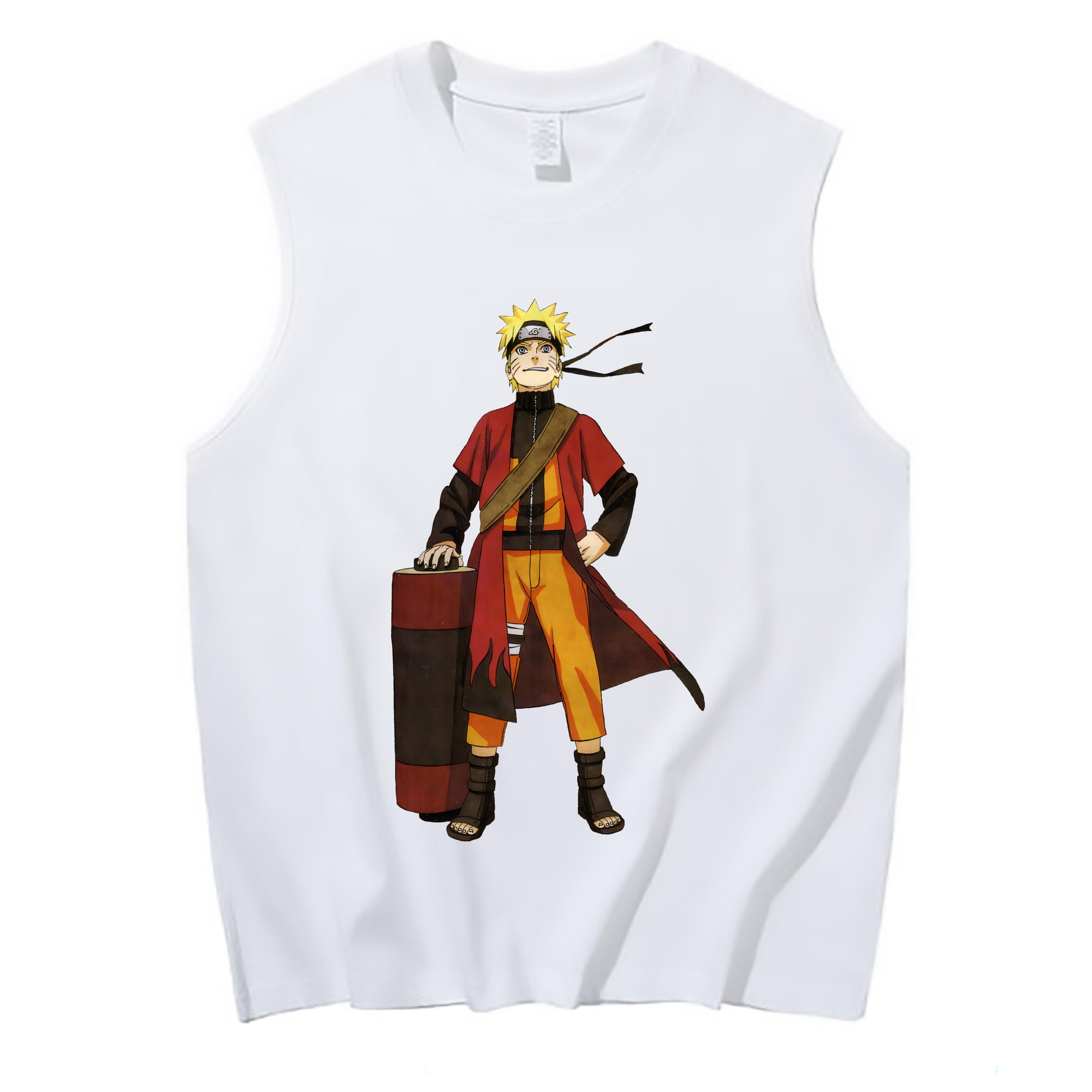 （画像用） NARUTO -ナルト- うずまき ナルト Uzumaki Naruto コットン100％タンクトップ（フロントプリント）