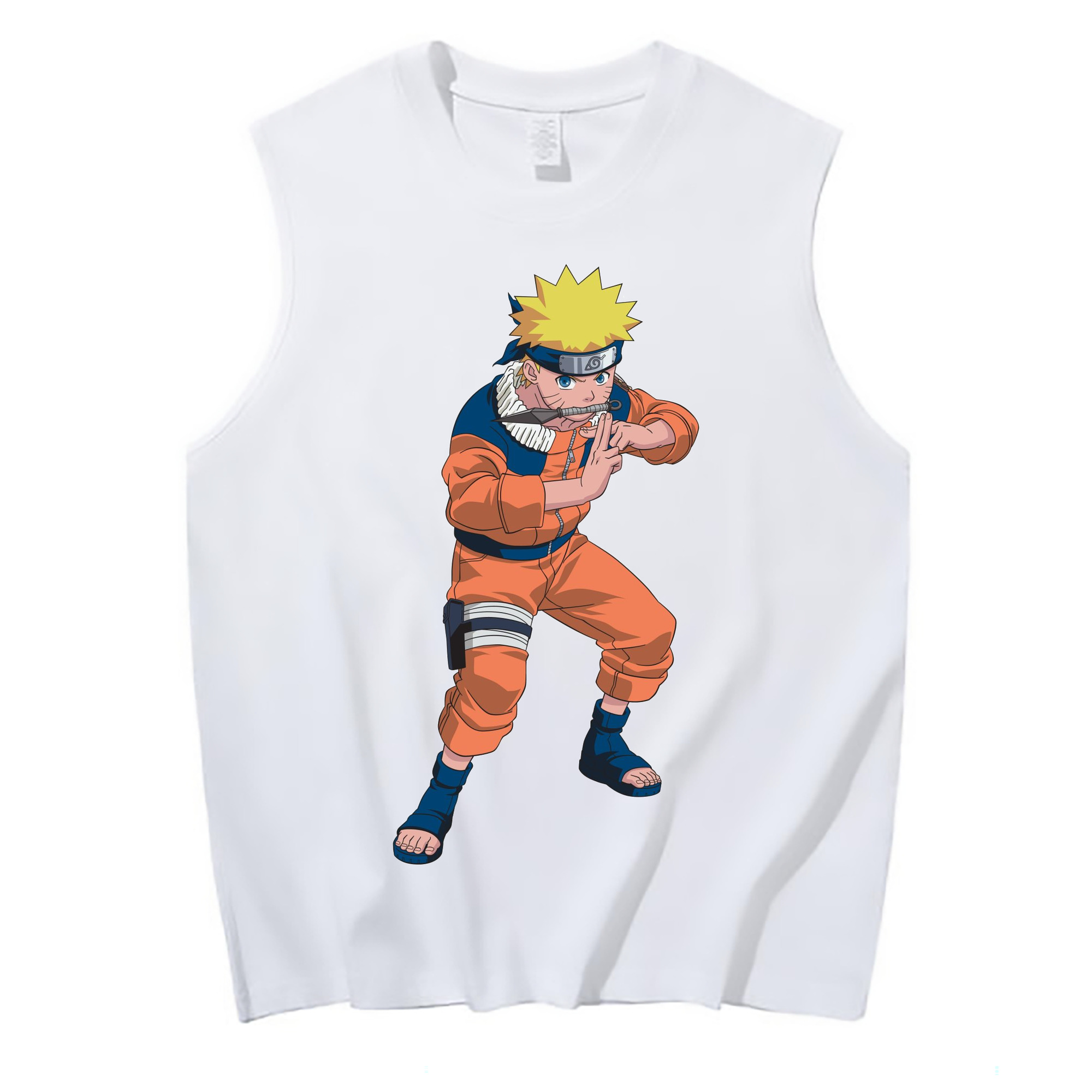 （画像用） NARUTO -ナルト- うずまき ナルト Uzumaki Naruto コットン100％タンクトップ（フロントプリント）