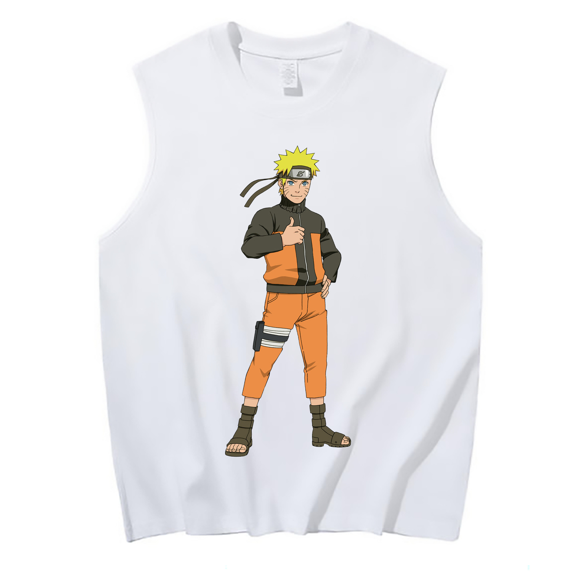 （画像用） NARUTO -ナルト- うずまき ナルト Uzumaki Naruto コットン100％タンクトップ（フロントプリント）