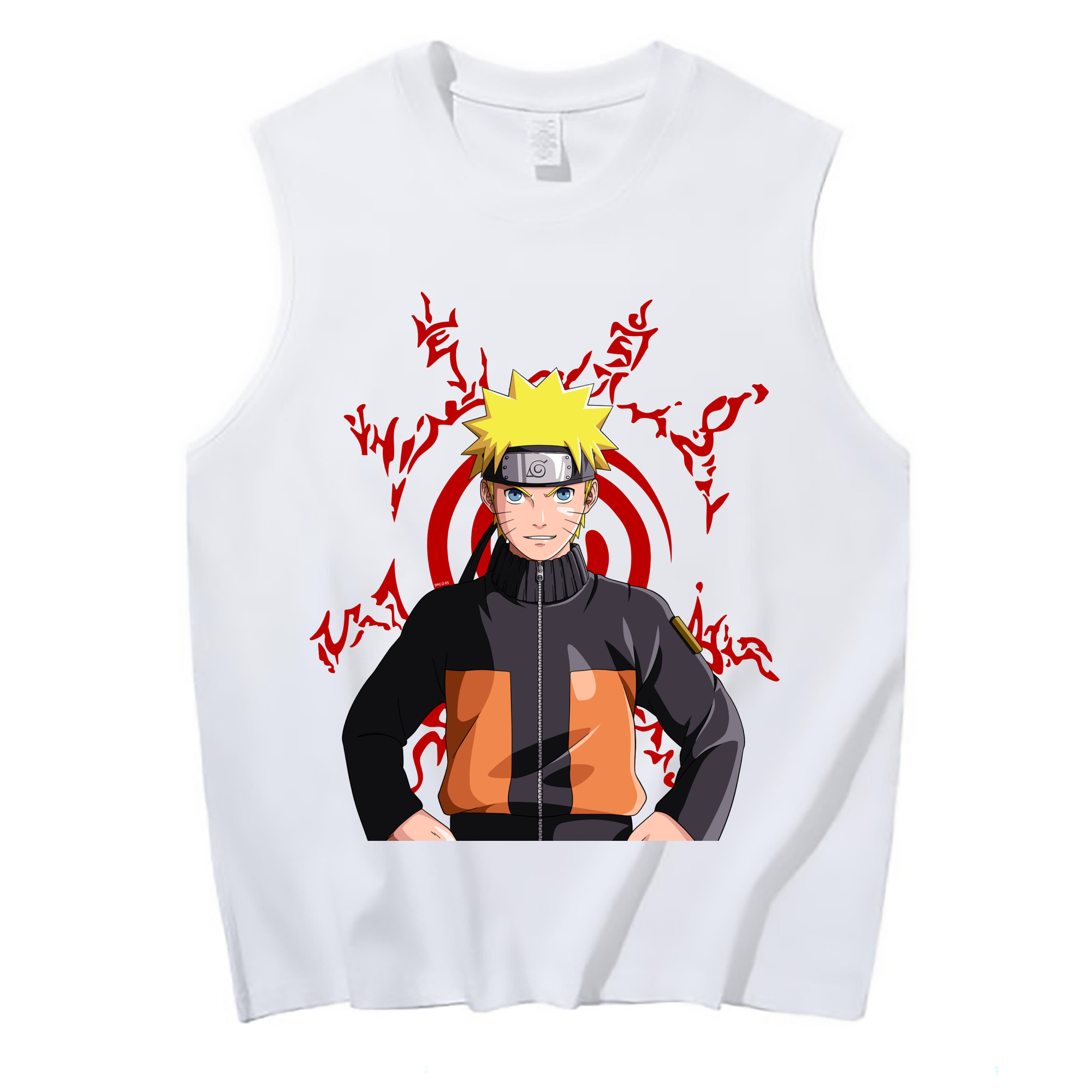 （画像用） NARUTO -ナルト- うずまき ナルト Uzumaki Naruto コットン100％タンクトップ（フロントプリント）