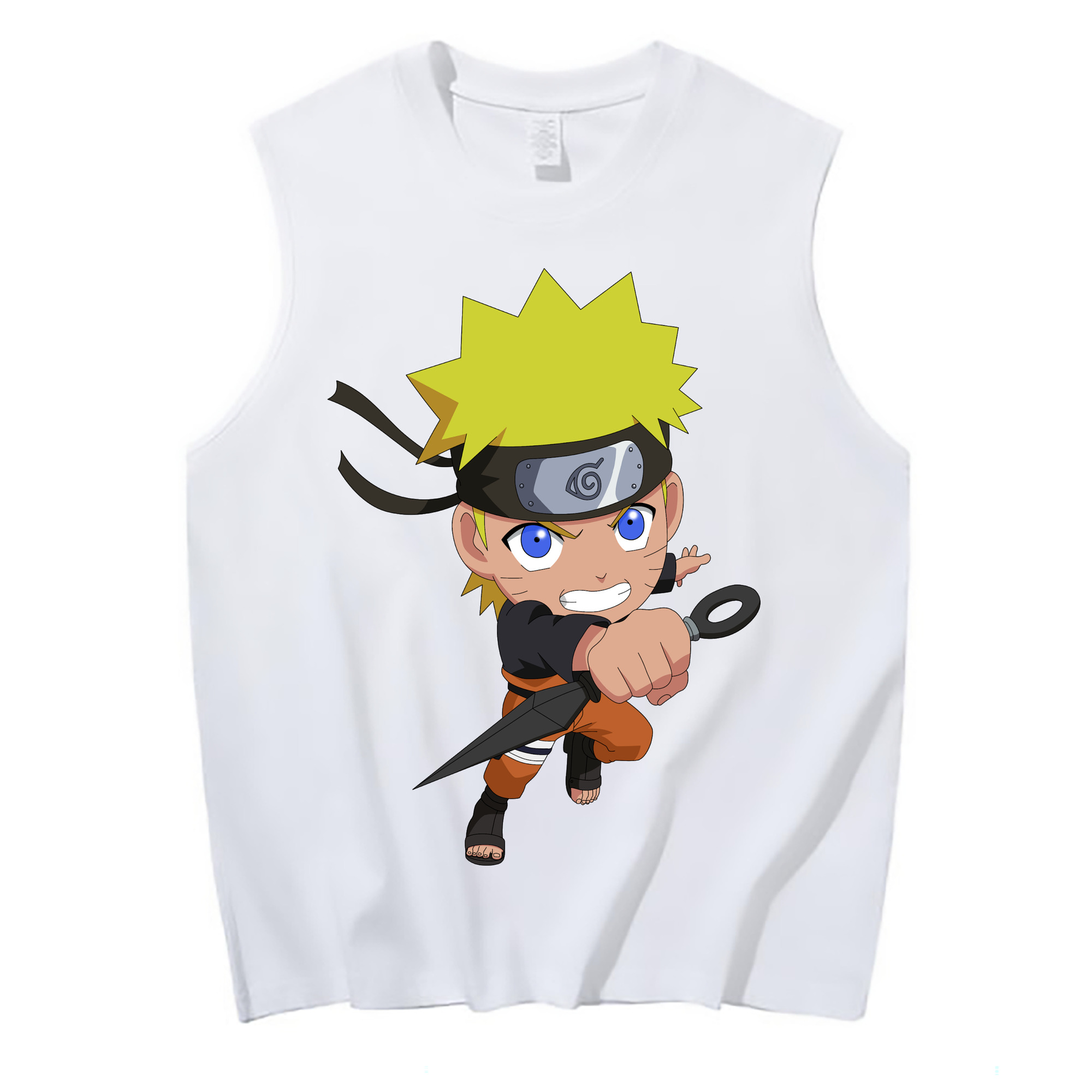 （画像用） NARUTO -ナルト- うずまき ナルト Uzumaki Naruto コットン100％タンクトップ（フロントプリント）