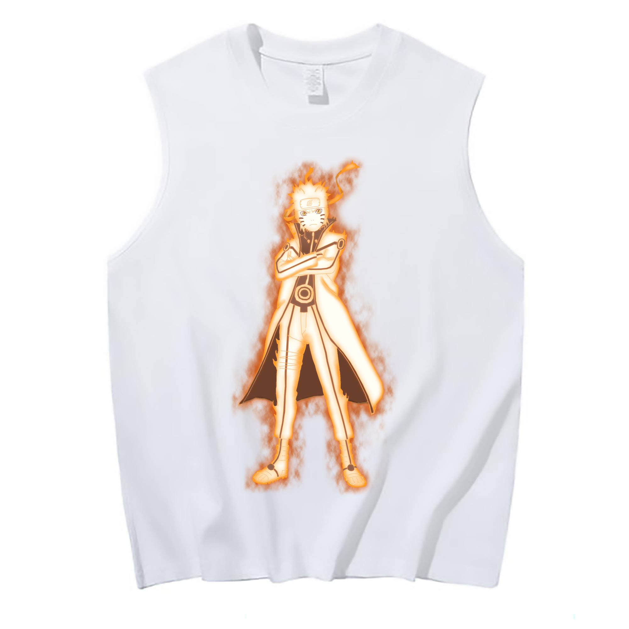 （画像用） NARUTO -ナルト- うずまき ナルト Uzumaki Naruto コットン100％タンクトップ（フロントプリント）