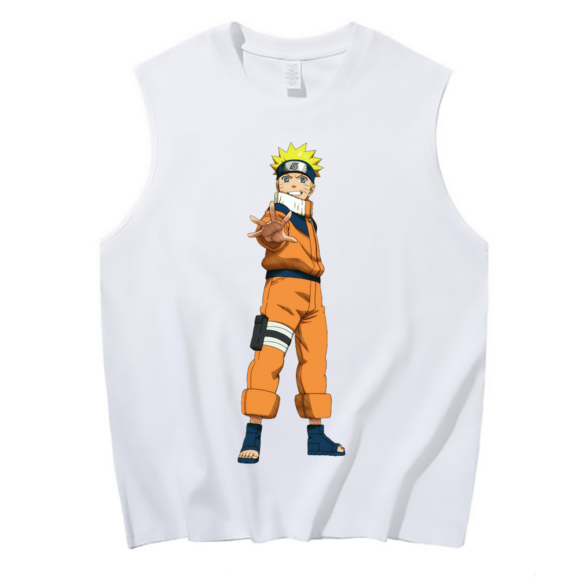 （画像用） NARUTO -ナルト- うずまき ナルト Uzumaki Naruto コットン100％タンクトップ（フロントプリント）