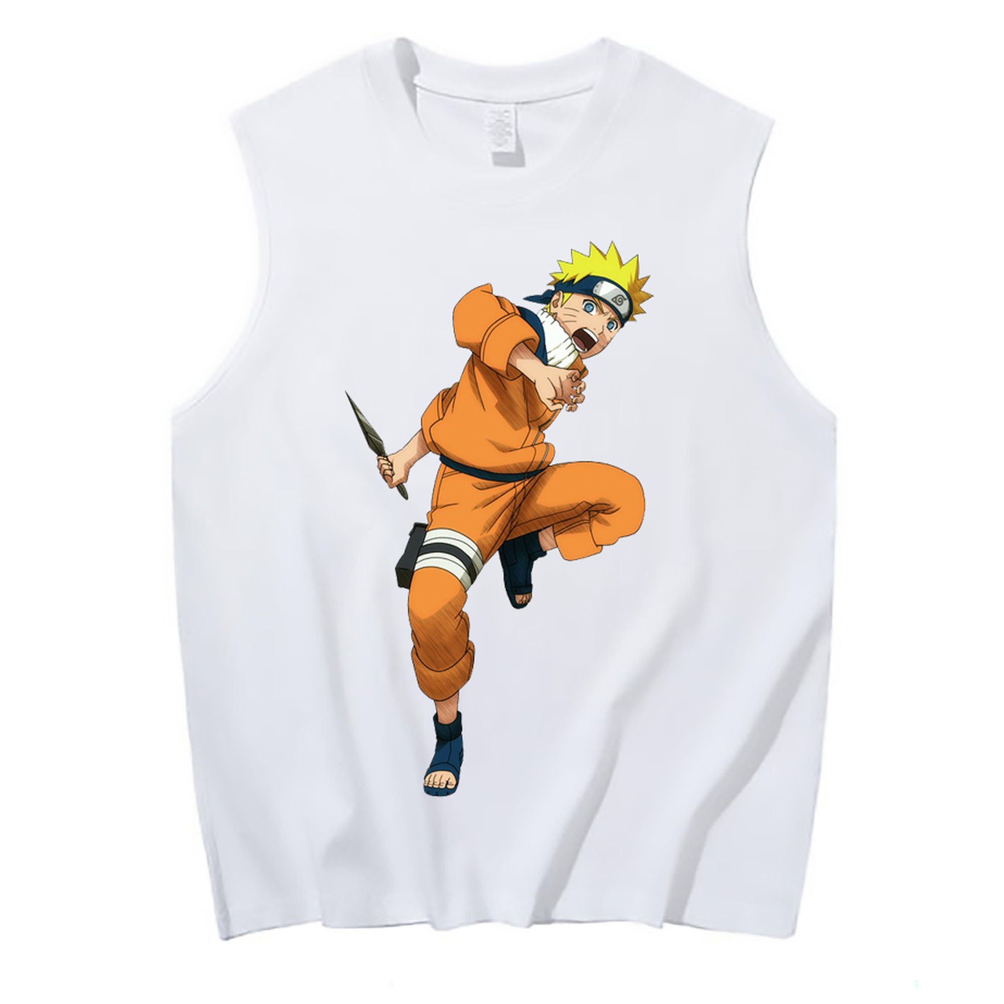 （画像用） NARUTO -ナルト- うずまき ナルト Uzumaki Naruto コットン100％タンクトップ（フロントプリント）