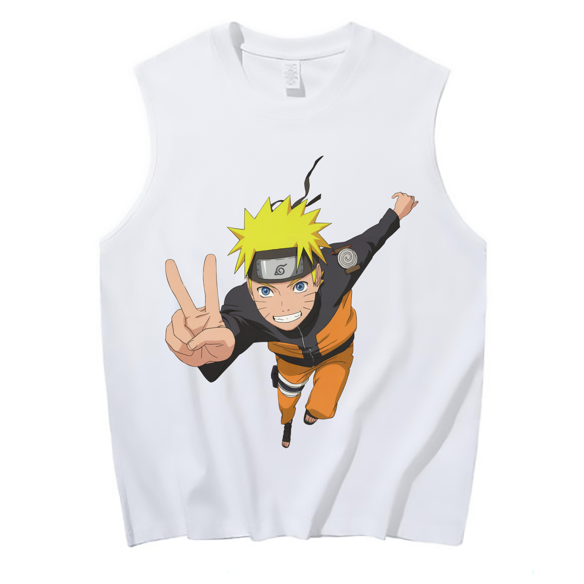 （画像用） NARUTO -ナルト- うずまき ナルト Uzumaki Naruto コットン100％タンクトップ（フロントプリント）