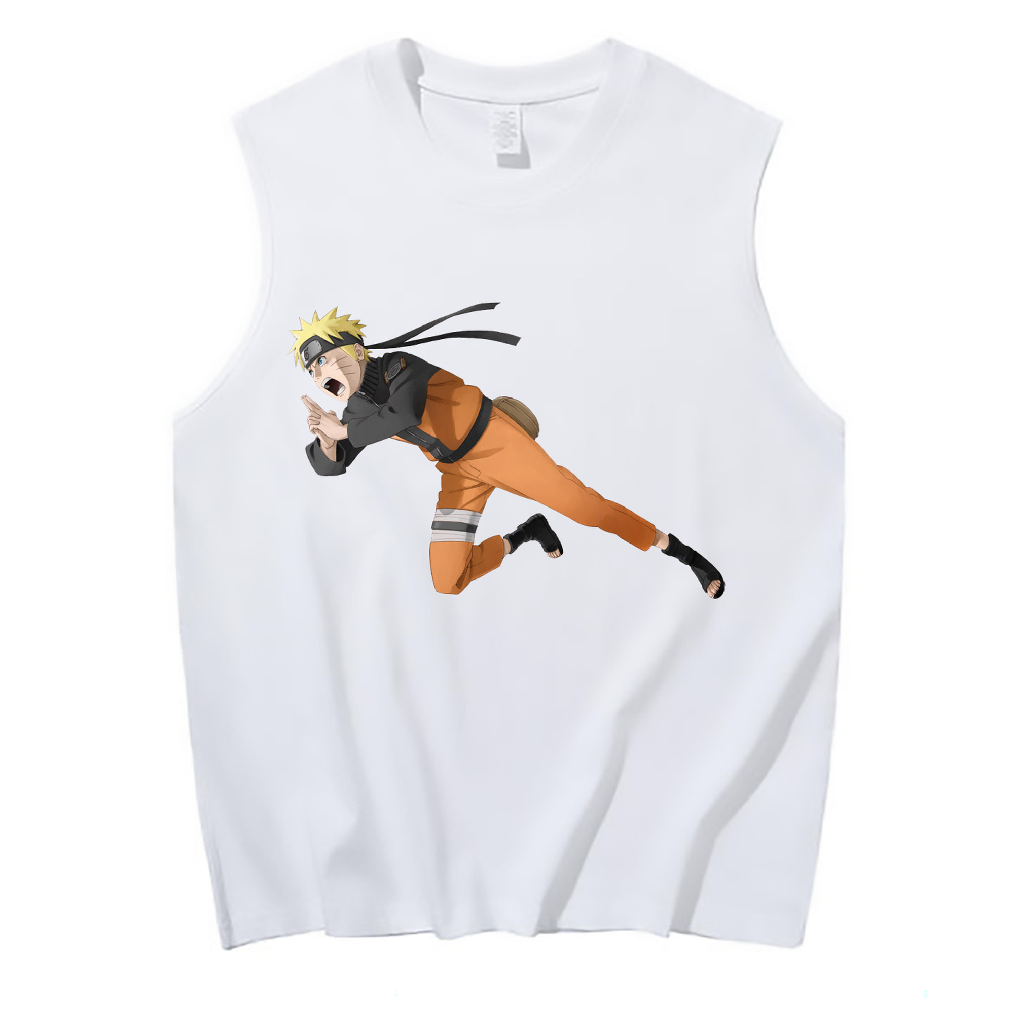 （画像用） NARUTO -ナルト- うずまき ナルト Uzumaki Naruto コットン100％タンクトップ（フロントプリント）