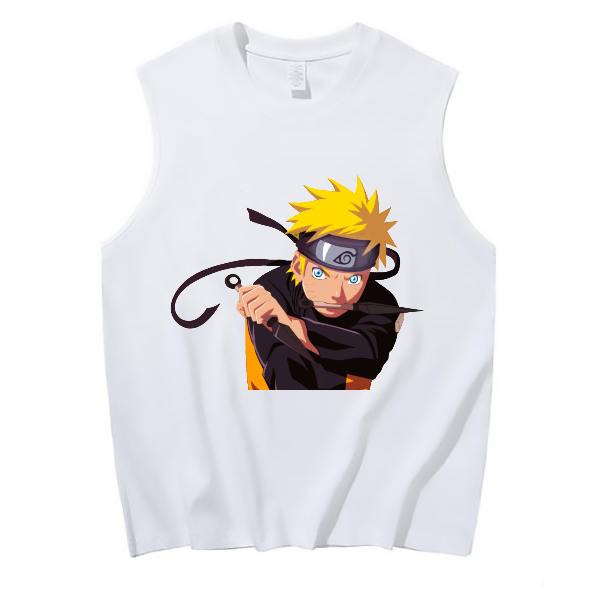 （画像用） NARUTO -ナルト- うずまき ナルト Uzumaki Naruto コットン100％タンクトップ（フロントプリント）