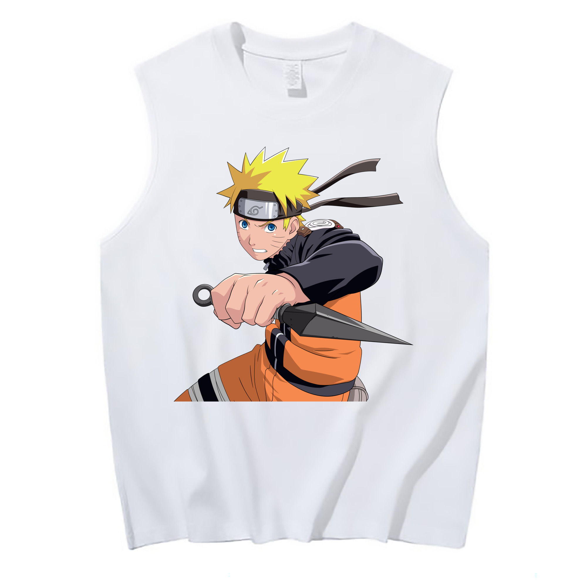 （画像用） NARUTO -ナルト- うずまき ナルト Uzumaki Naruto コットン100％タンクトップ（フロントプリント）