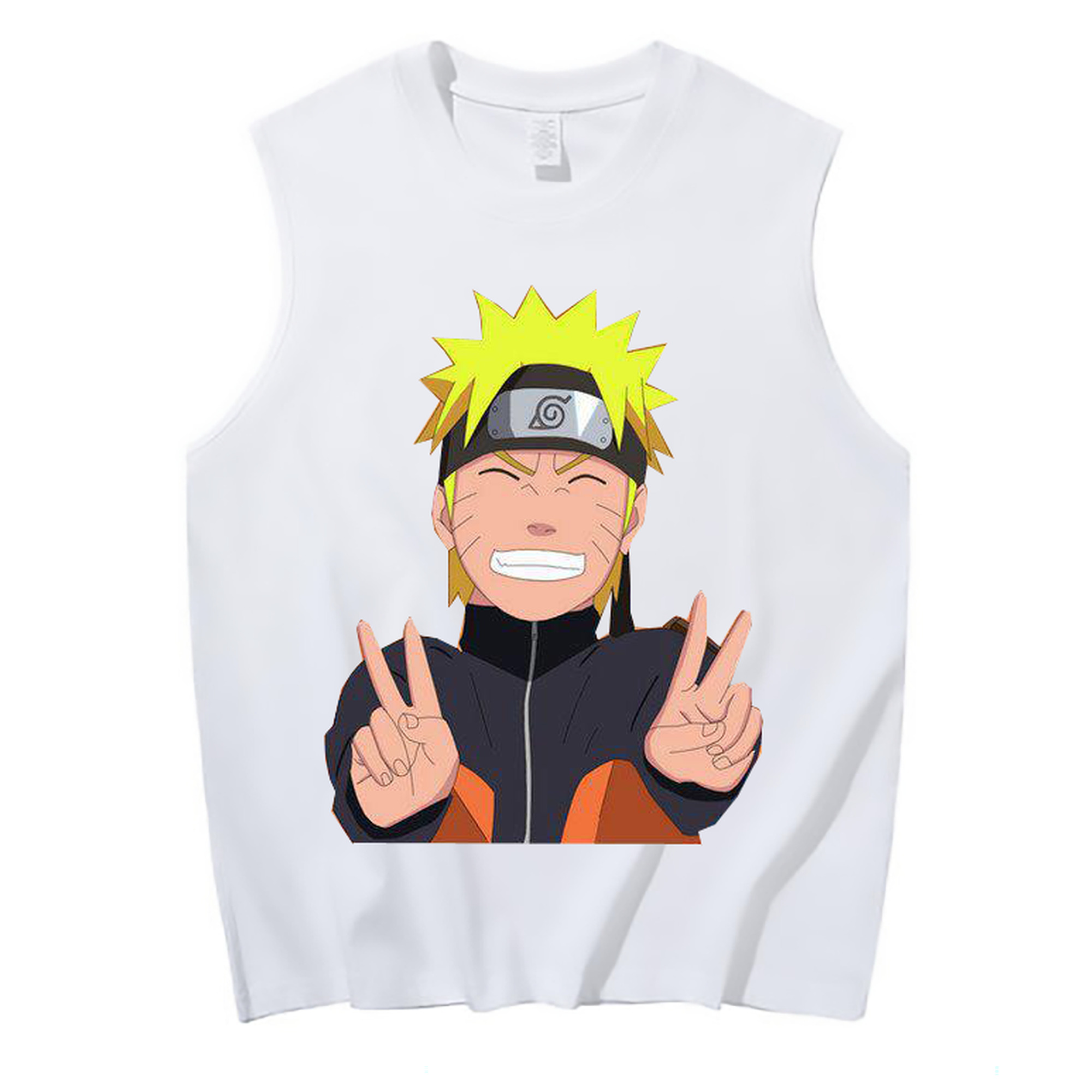 （画像用） NARUTO -ナルト- うずまき ナルト Uzumaki Naruto コットン100％タンクトップ（フロントプリント）