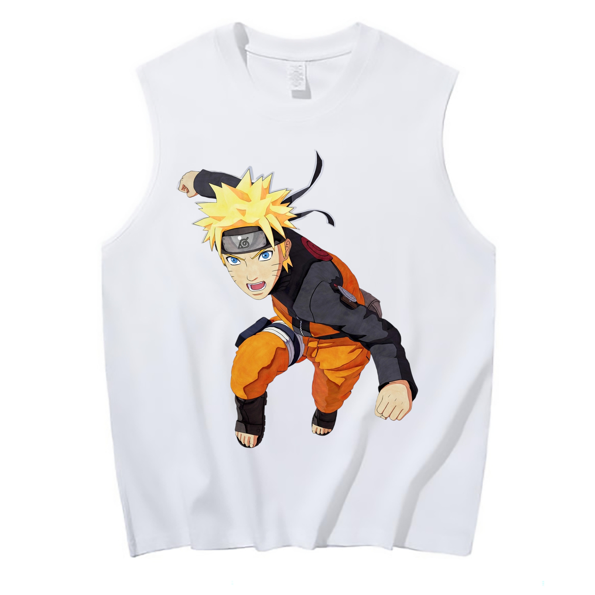 （画像用） NARUTO -ナルト- うずまき ナルト Uzumaki Naruto コットン100％タンクトップ（フロントプリント）