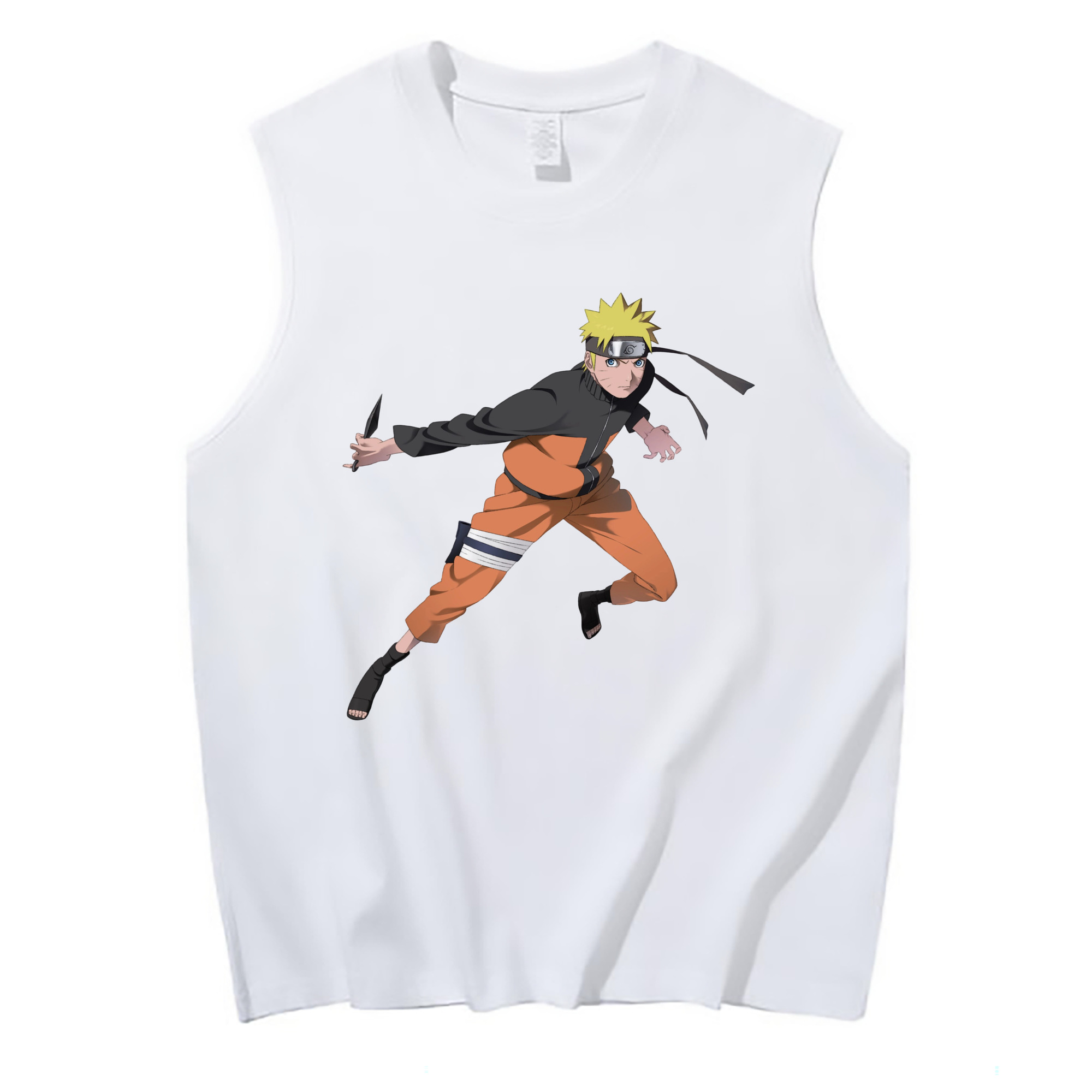（画像用） NARUTO -ナルト- うずまき ナルト Uzumaki Naruto コットン100％タンクトップ（フロントプリント）
