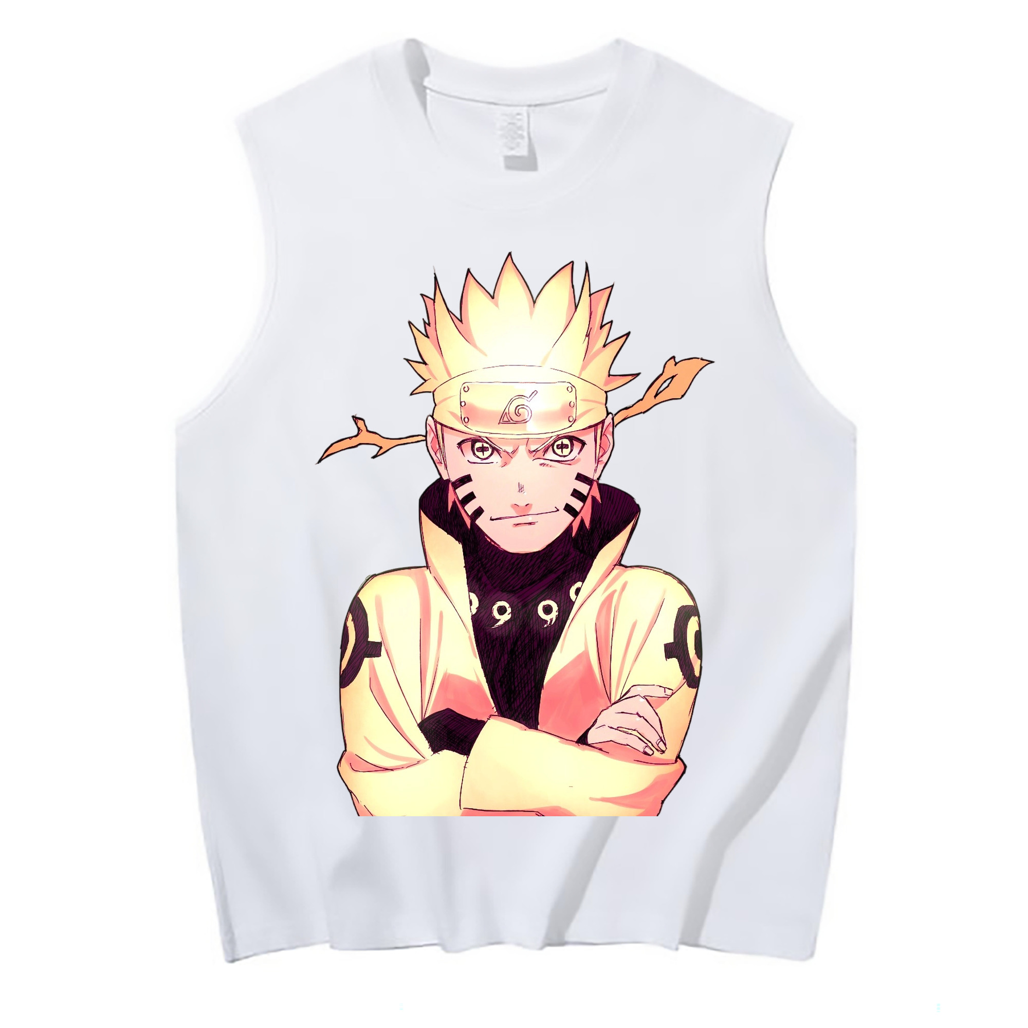（画像用） NARUTO -ナルト- うずまき ナルト Uzumaki Naruto コットン100％タンクトップ（フロントプリント）