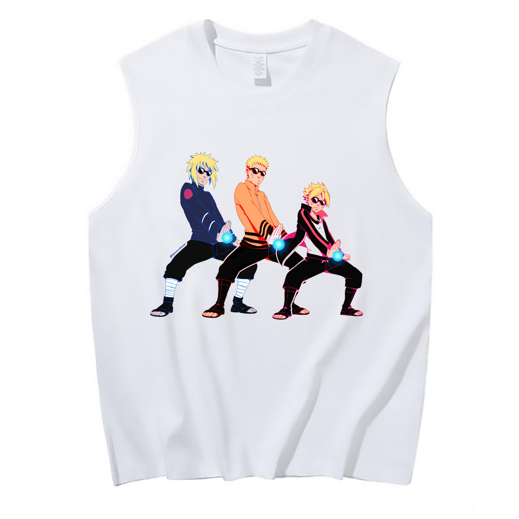 （画像用） NARUTO -ナルト- うずまき ナルト Uzumaki Naruto コットン100％タンクトップ（フロントプリント）