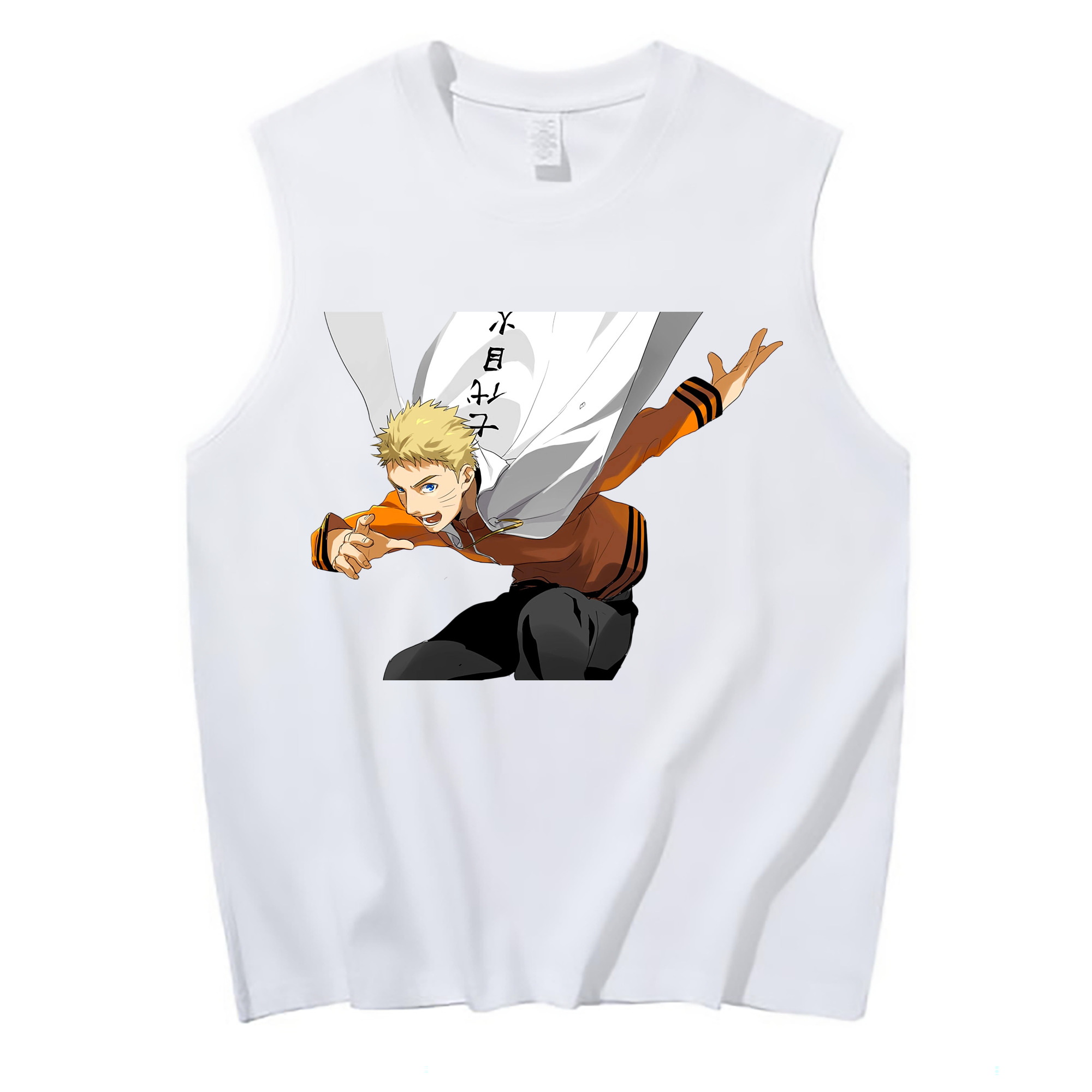 （画像用） NARUTO -ナルト- うずまき ナルト Uzumaki Naruto コットン100％タンクトップ（フロントプリント）