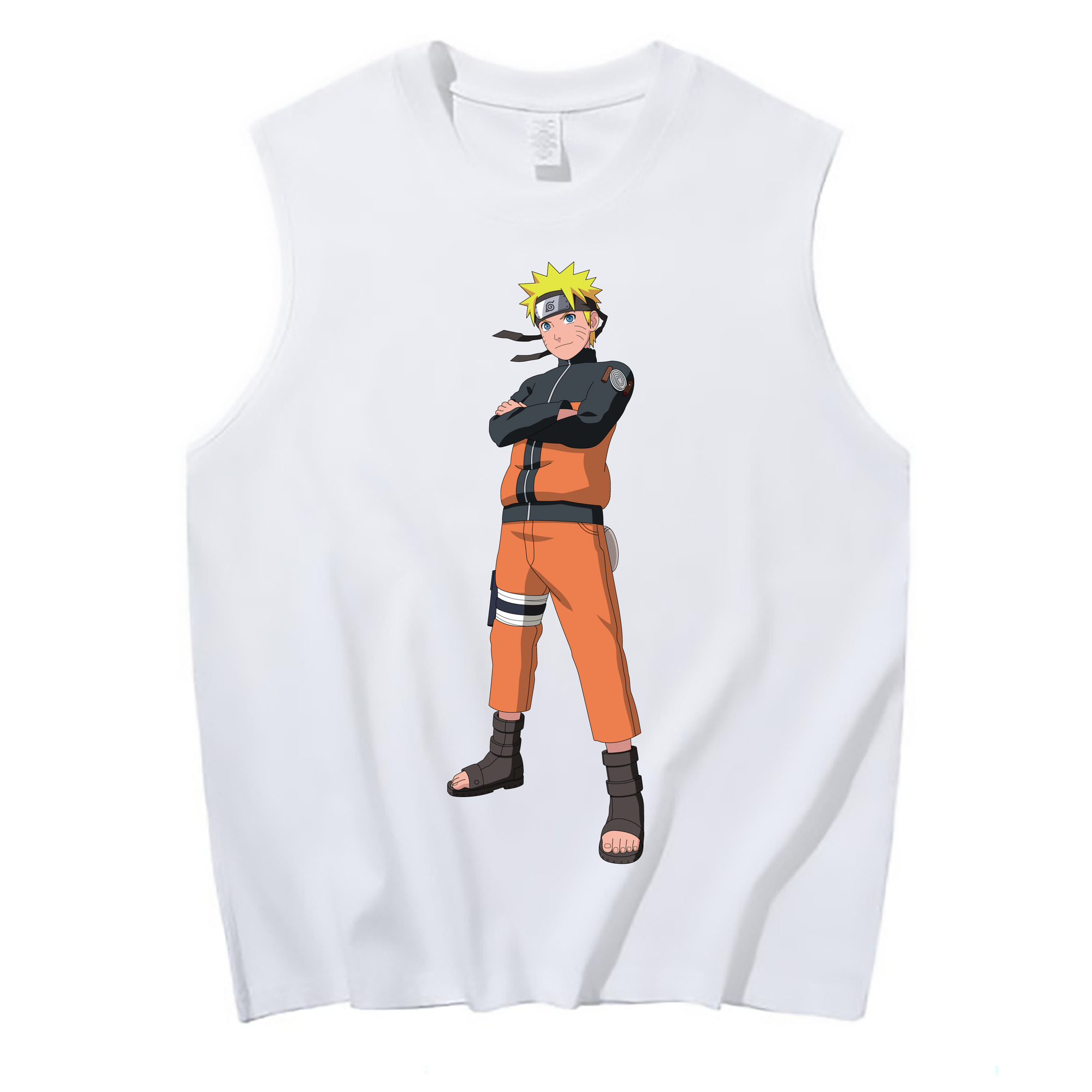 （画像用） NARUTO -ナルト- うずまき ナルト Uzumaki Naruto コットン100％タンクトップ（フロントプリント）