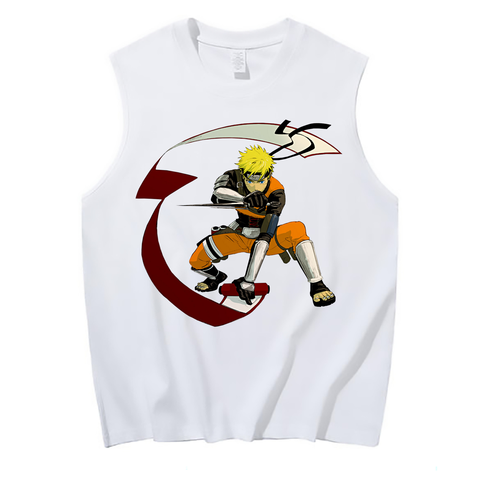 （画像用） NARUTO -ナルト- うずまき ナルト Uzumaki Naruto コットン100％タンクトップ（フロントプリント）