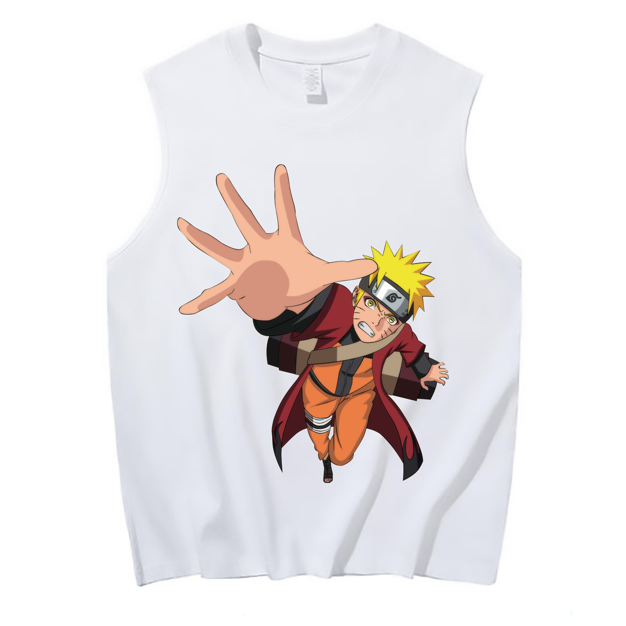 （画像用） NARUTO -ナルト- うずまき ナルト Uzumaki Naruto コットン100％タンクトップ（フロントプリント）