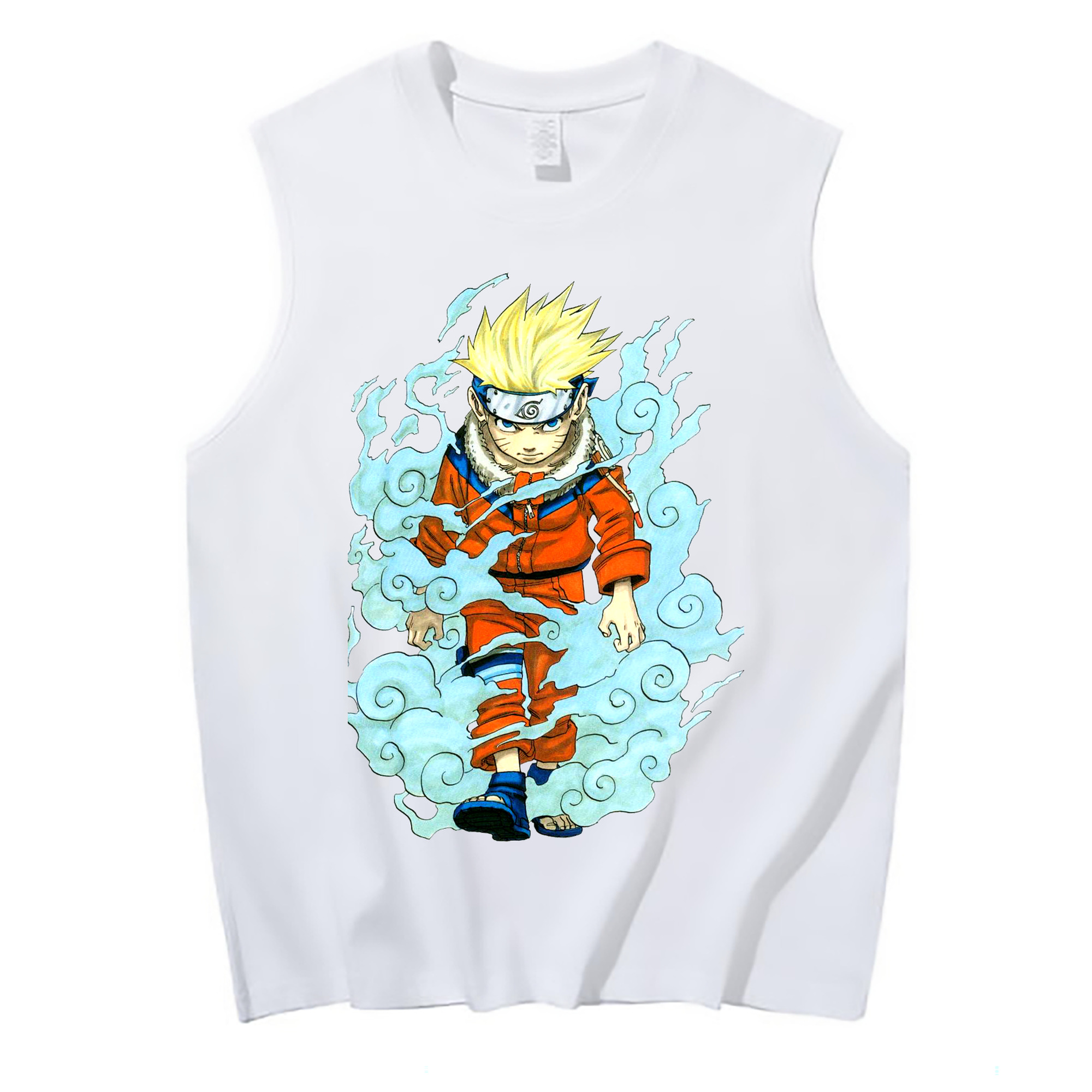 （画像用） NARUTO -ナルト- うずまき ナルト Uzumaki Naruto コットン100％タンクトップ（フロントプリント）