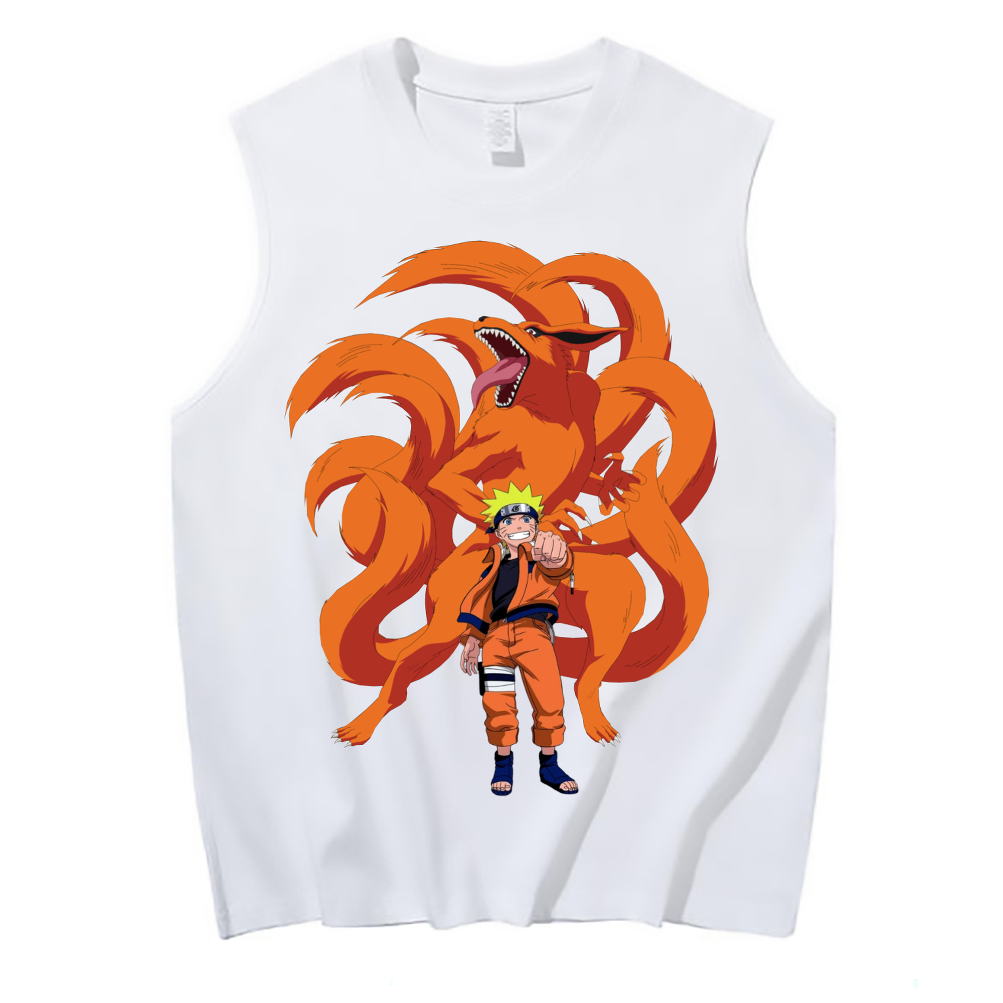 （画像用） NARUTO -ナルト- うずまき ナルト Uzumaki Naruto コットン100％タンクトップ（フロントプリント）