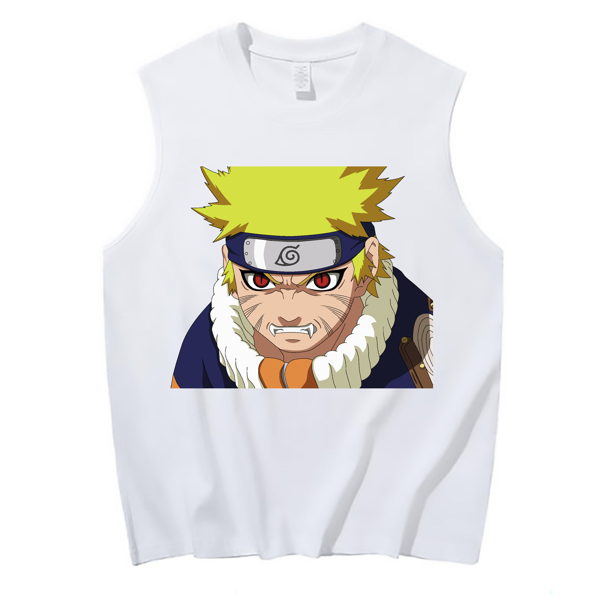 （画像用） NARUTO -ナルト- うずまき ナルト Uzumaki Naruto コットン100％タンクトップ（フロントプリント）