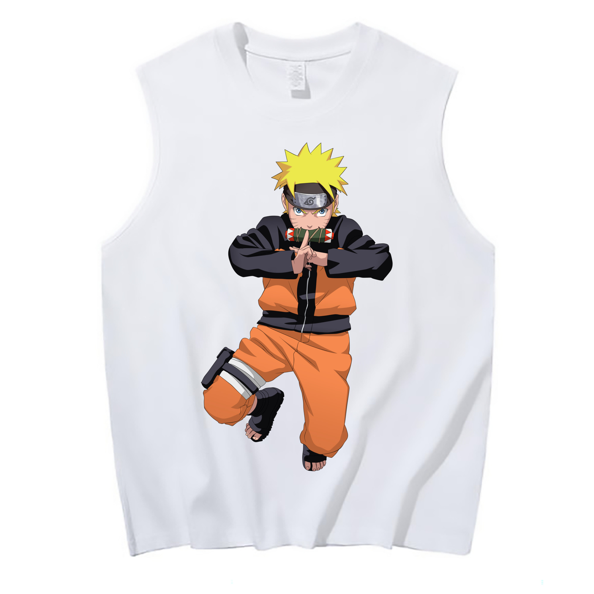 （画像用） NARUTO -ナルト- うずまき ナルト Uzumaki Naruto コットン100％タンクトップ（フロントプリント）