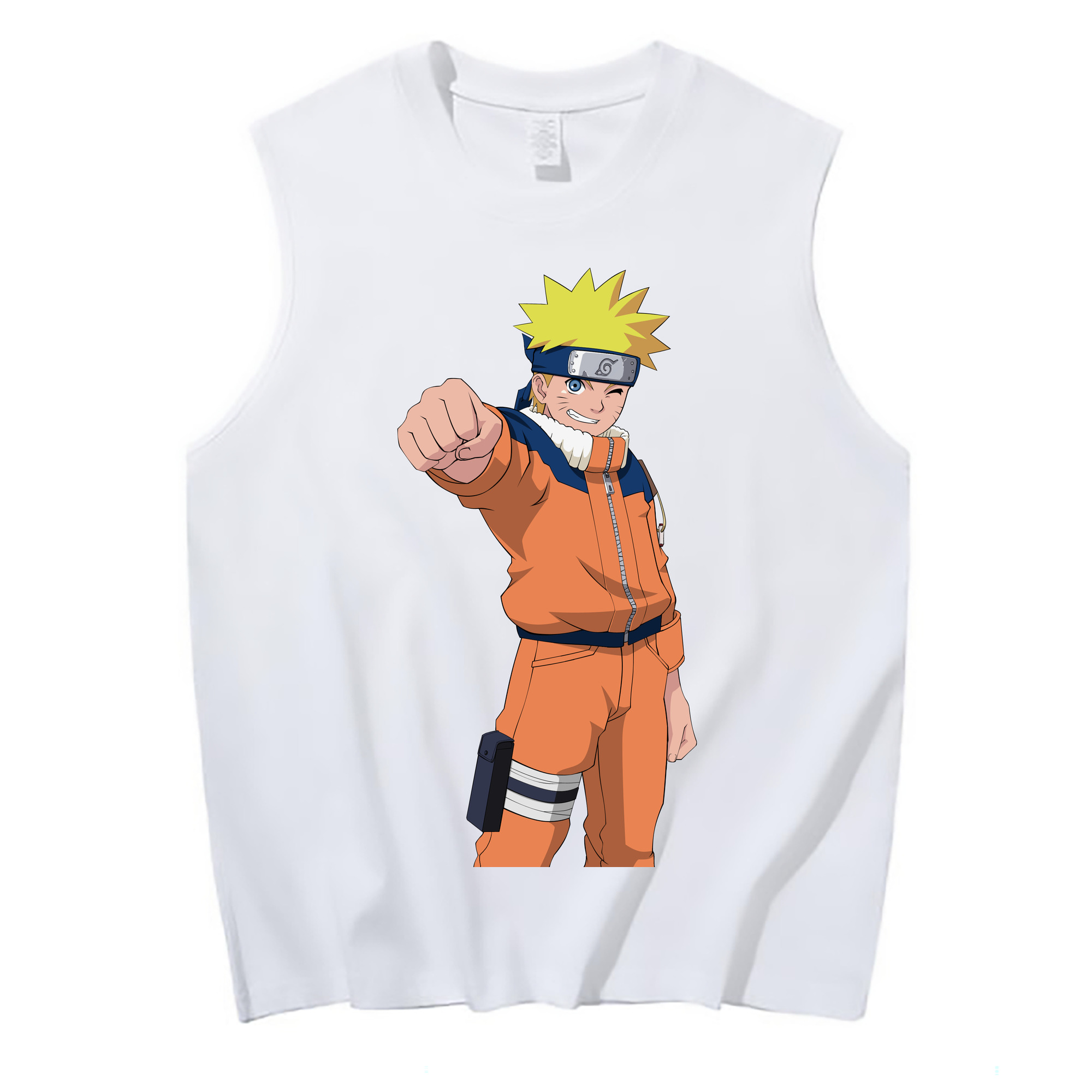 （画像用） NARUTO -ナルト- うずまき ナルト Uzumaki Naruto コットン100％タンクトップ（フロントプリント）