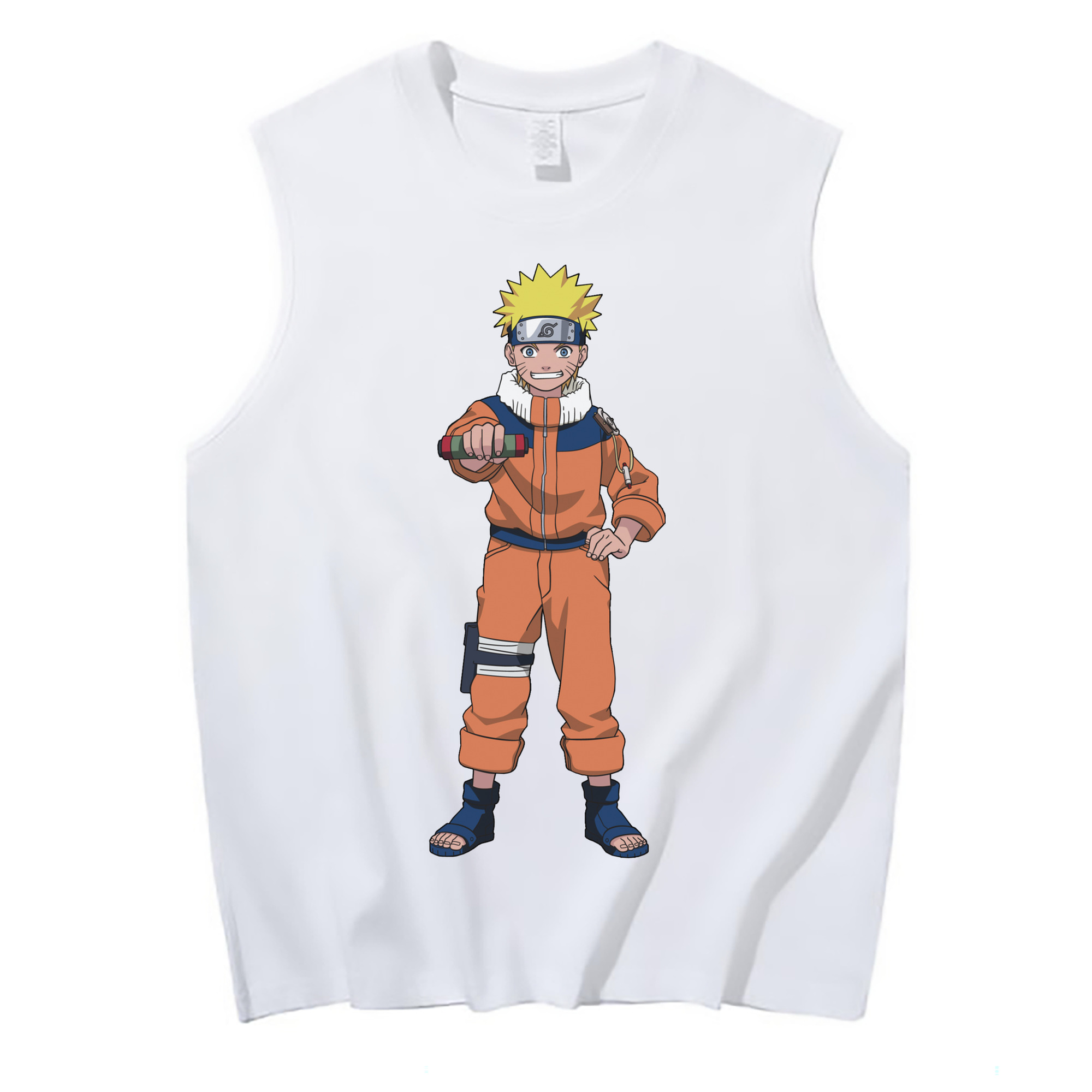 （画像用） NARUTO -ナルト- うずまき ナルト Uzumaki Naruto コットン100％タンクトップ（フロントプリント）