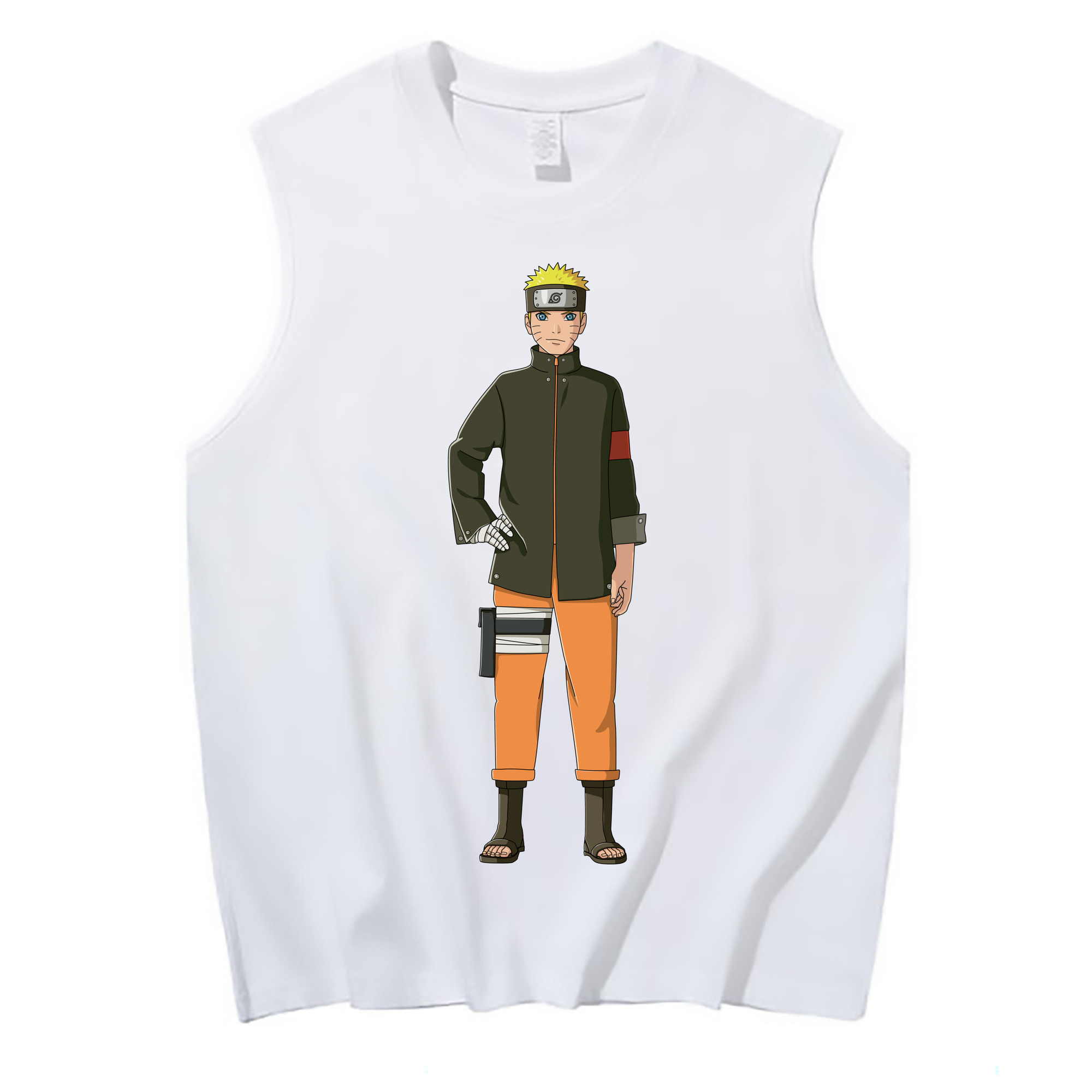 （画像用） NARUTO -ナルト- うずまき ナルト Uzumaki Naruto コットン100％タンクトップ（フロントプリント）