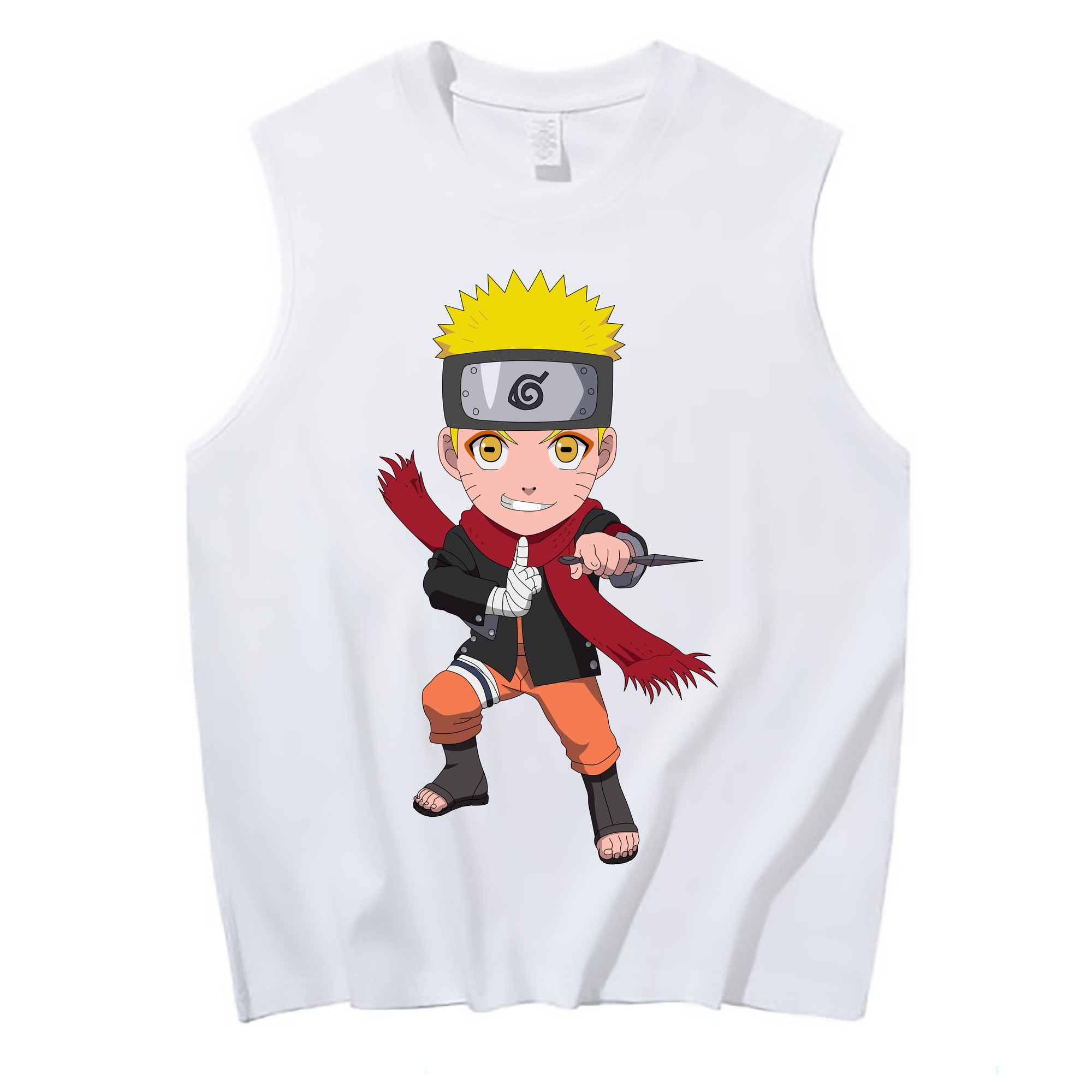 （画像用） NARUTO -ナルト- うずまき ナルト Uzumaki Naruto コットン100％タンクトップ（フロントプリント）