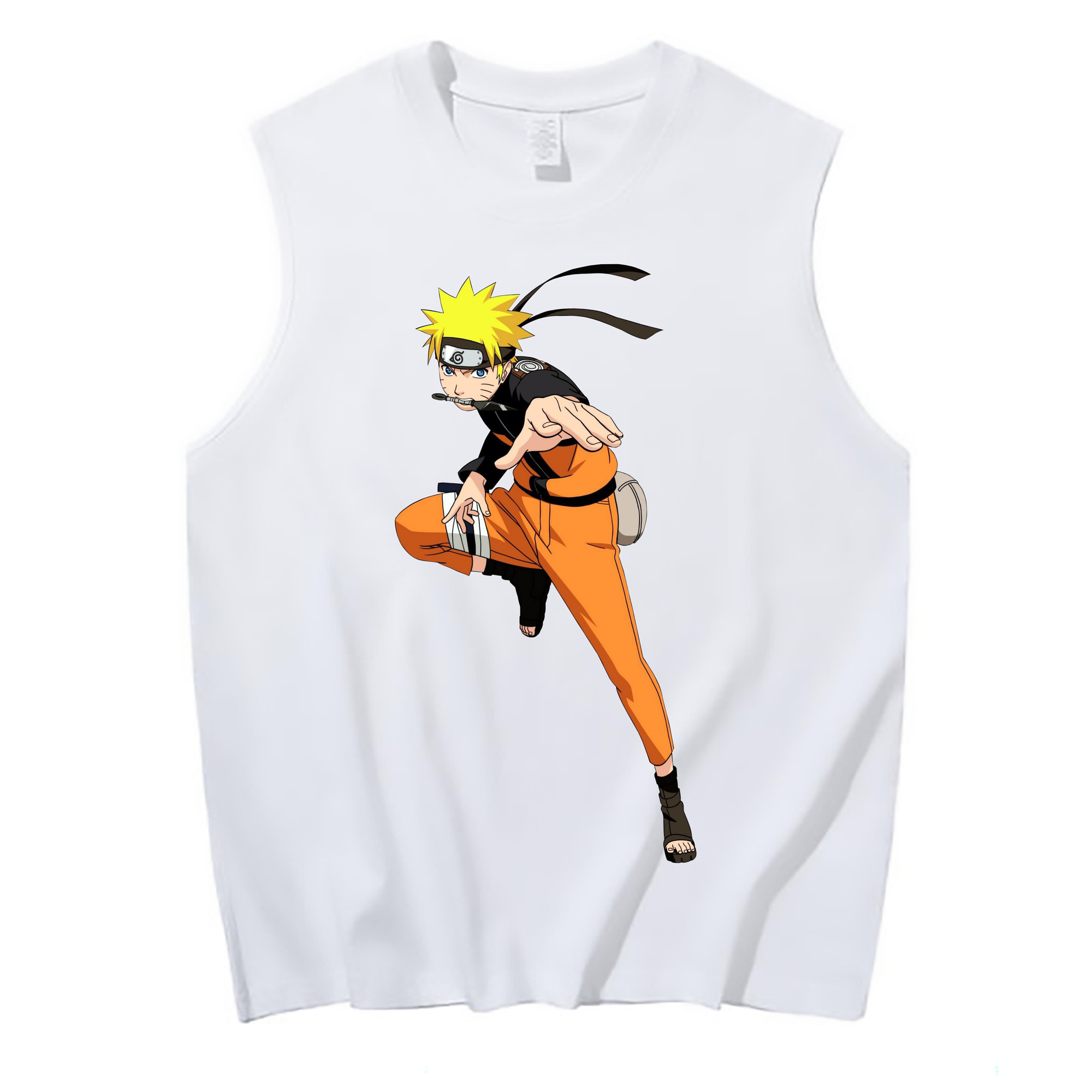 （画像用） NARUTO -ナルト- うずまき ナルト Uzumaki Naruto コットン100％タンクトップ（フロントプリント）