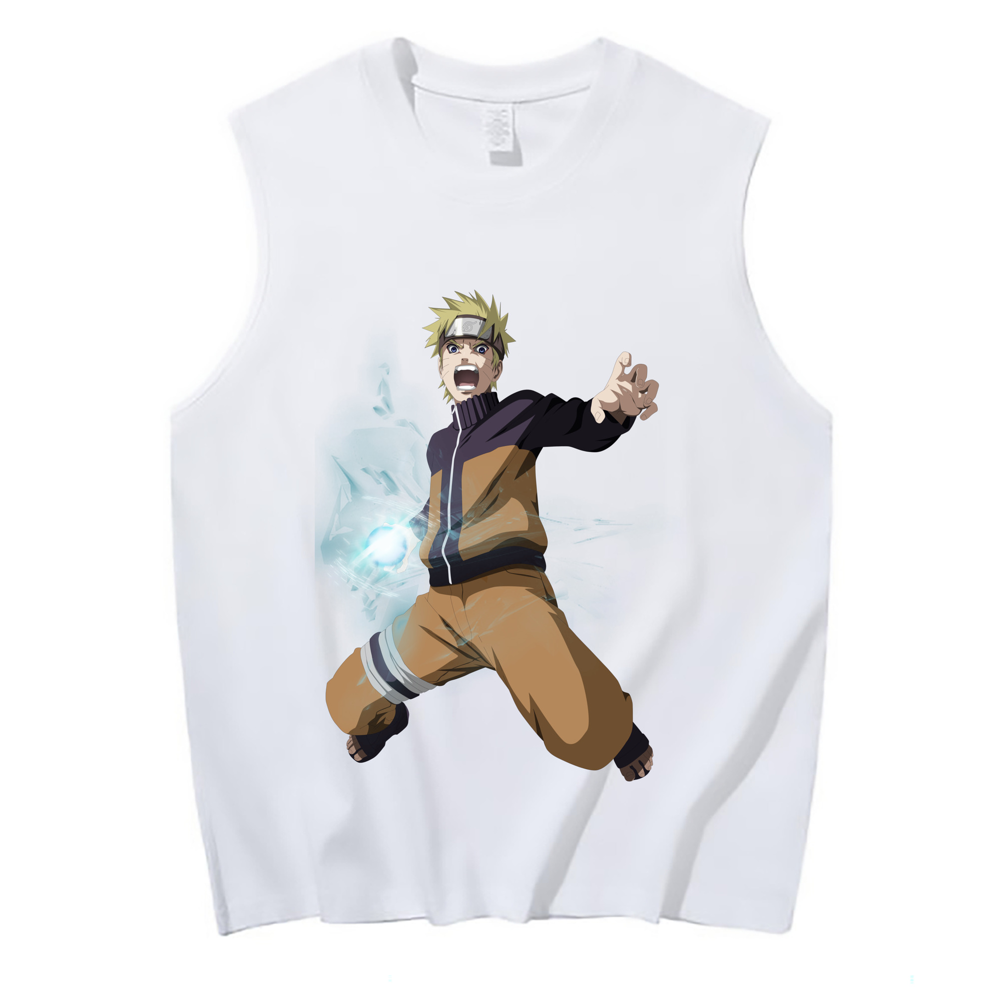（画像用） NARUTO -ナルト- うずまき ナルト Uzumaki Naruto コットン100％タンクトップ（フロントプリント）