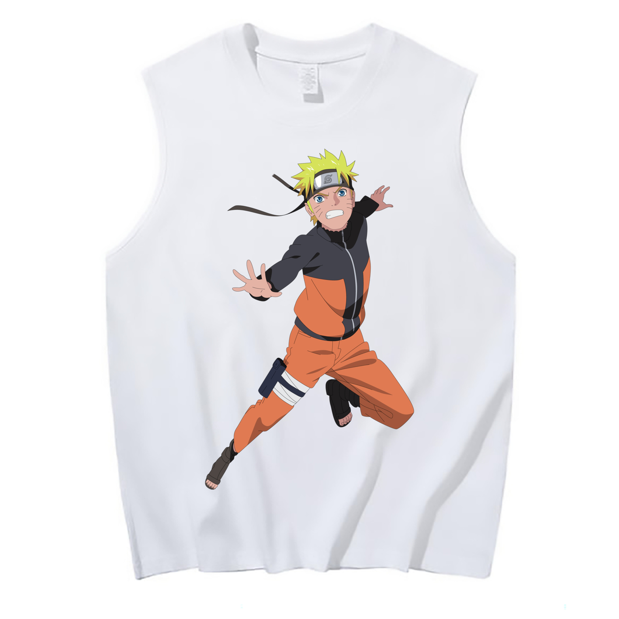 （画像用） NARUTO -ナルト- うずまき ナルト Uzumaki Naruto コットン100％タンクトップ（フロントプリント）