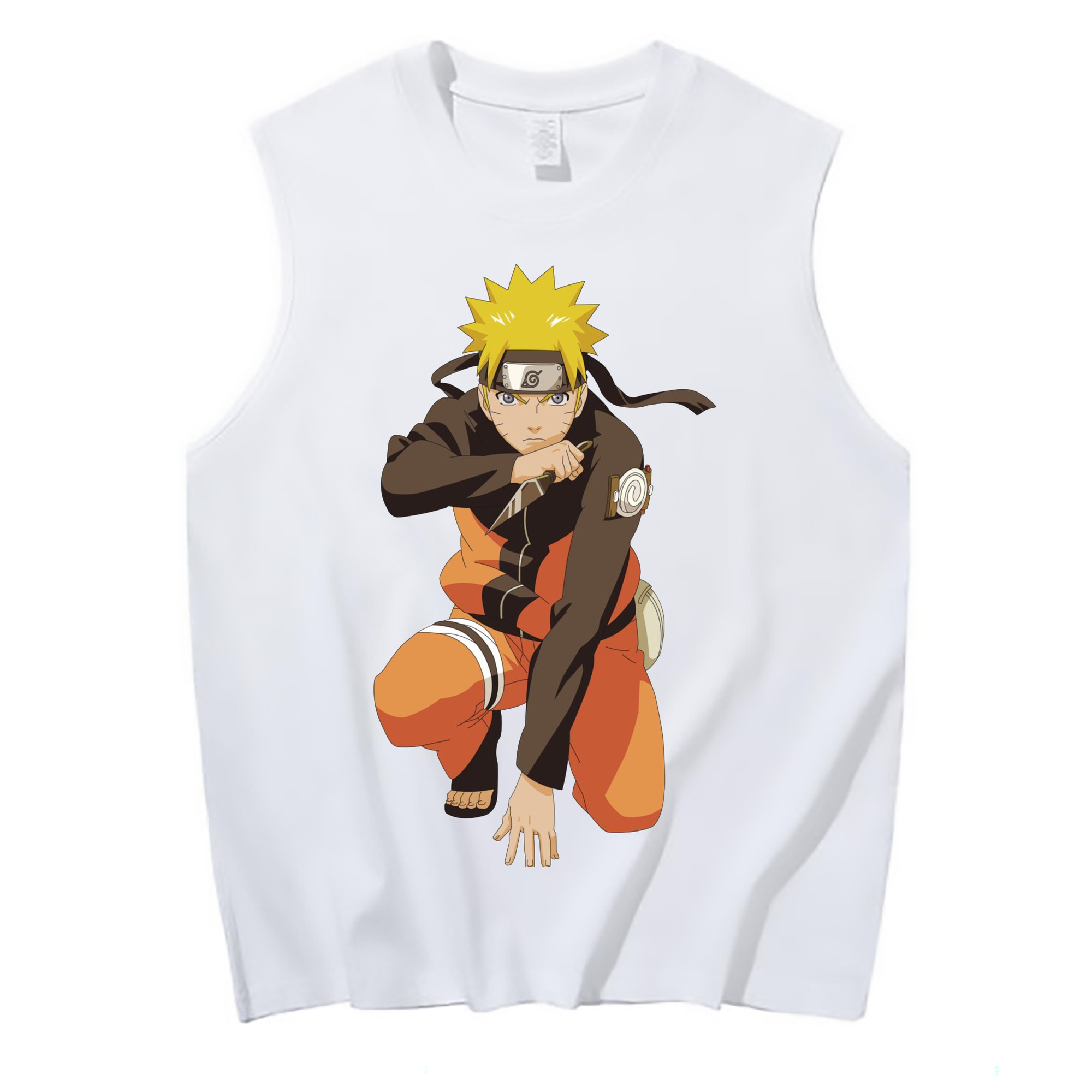 （画像用） NARUTO -ナルト- うずまき ナルト Uzumaki Naruto コットン100％タンクトップ（フロントプリント）