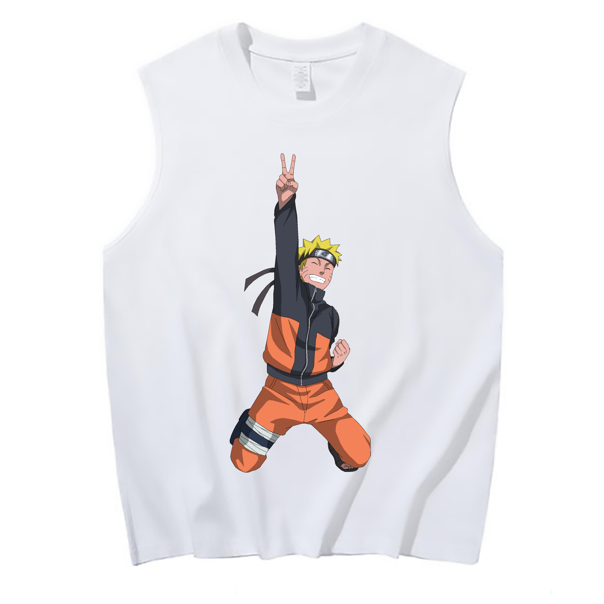 （画像用） NARUTO -ナルト- うずまき ナルト Uzumaki Naruto コットン100％タンクトップ（フロントプリント）