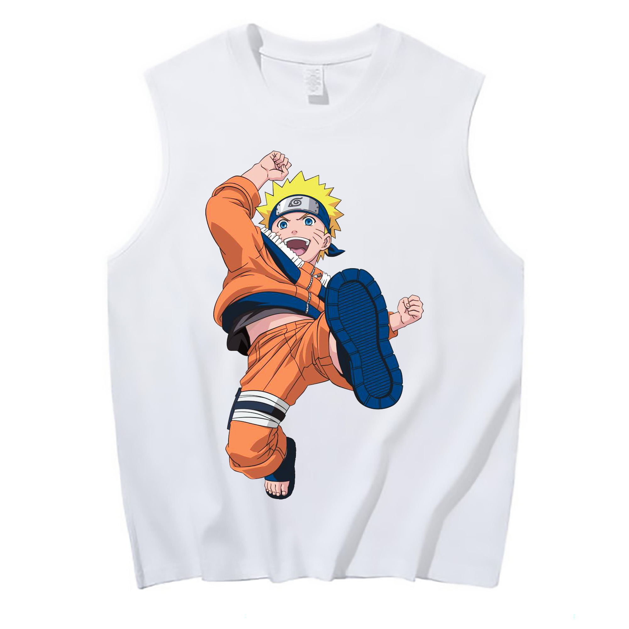 （画像用） NARUTO -ナルト- うずまき ナルト Uzumaki Naruto コットン100％タンクトップ（フロントプリント）