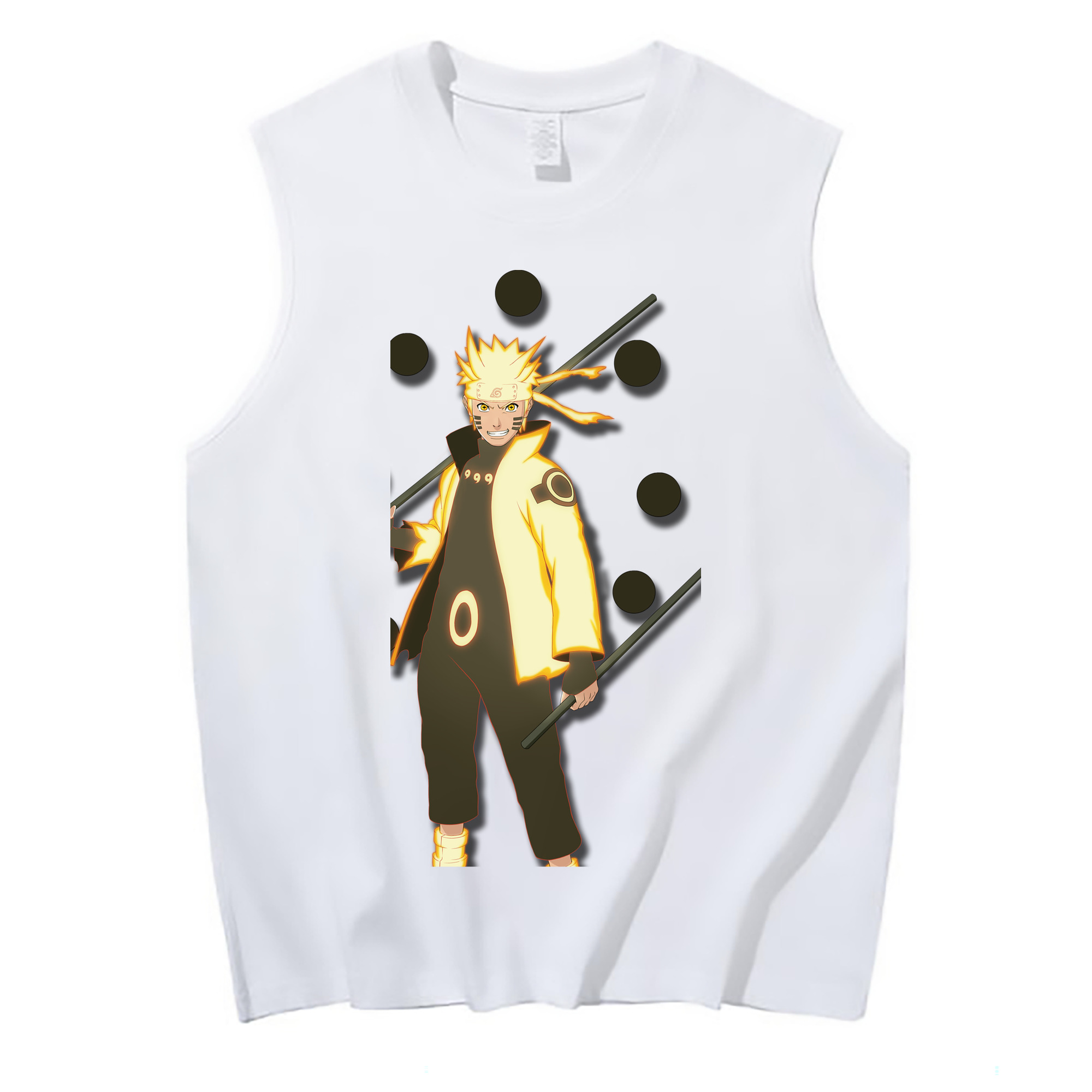 （画像用） NARUTO -ナルト- うずまき ナルト Uzumaki Naruto コットン100％タンクトップ（フロントプリント）
