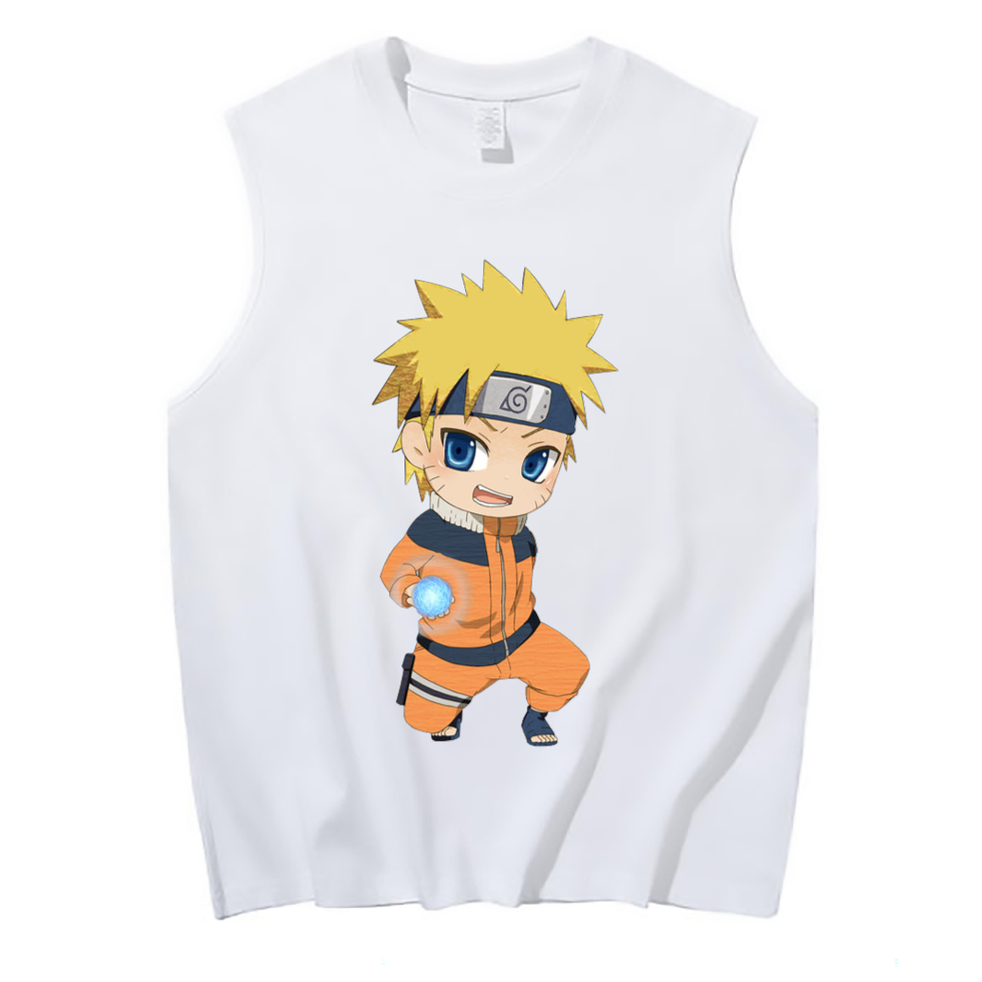 （画像用） NARUTO -ナルト- うずまき ナルト Uzumaki Naruto コットン100％タンクトップ（フロントプリント）
