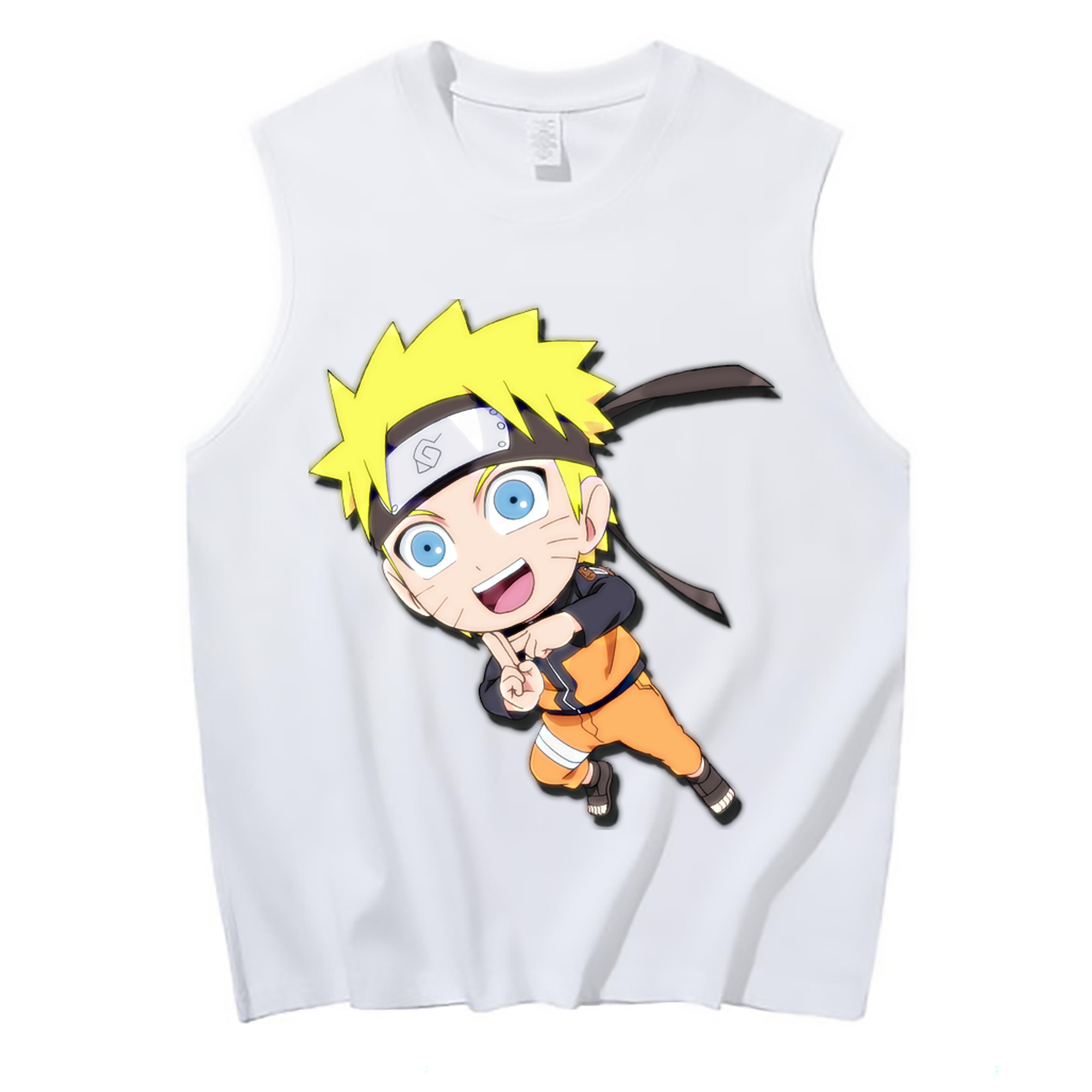 （画像用） NARUTO -ナルト- うずまき ナルト Uzumaki Naruto コットン100％タンクトップ（フロントプリント）