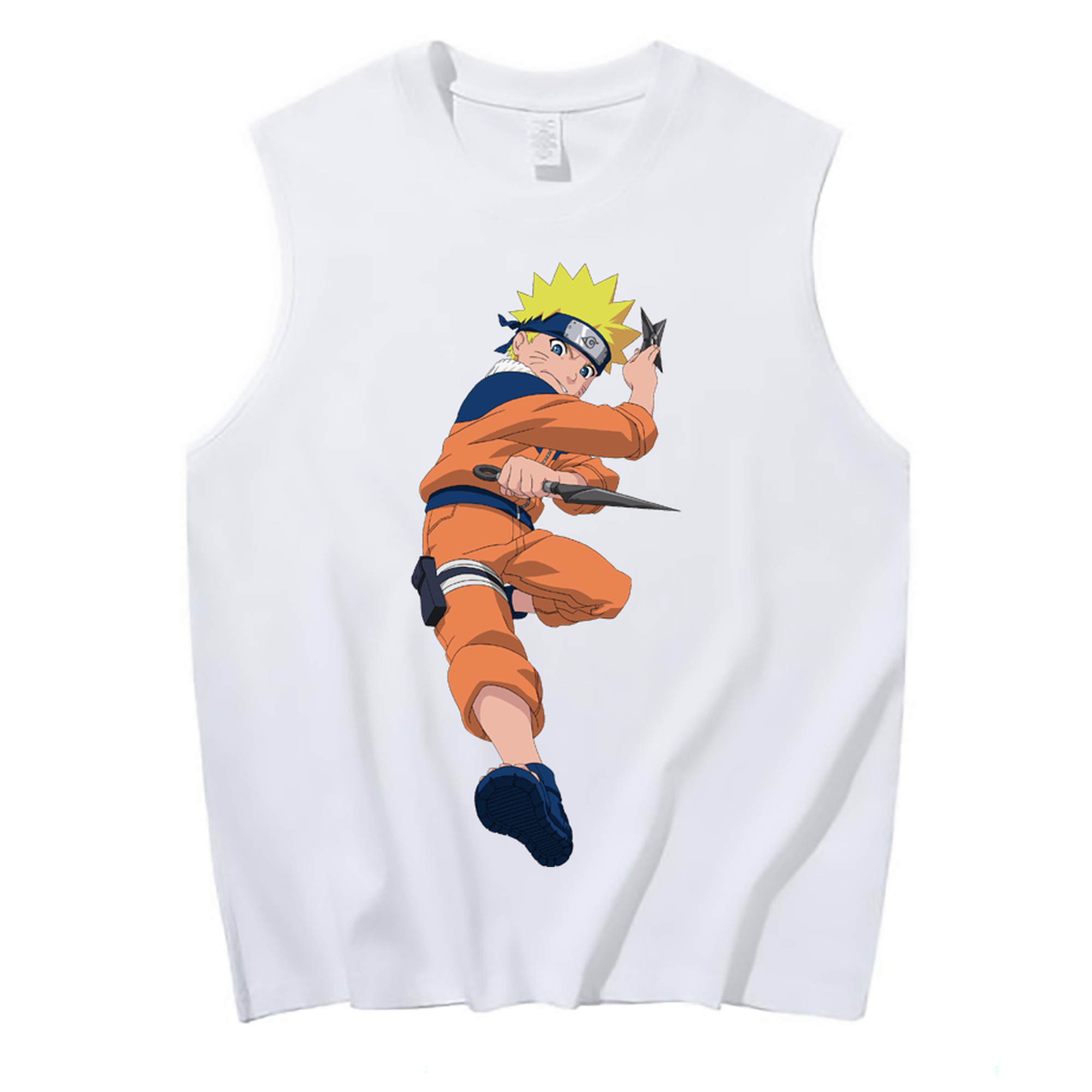 （画像用） NARUTO -ナルト- うずまき ナルト Uzumaki Naruto コットン100％タンクトップ（フロントプリント）