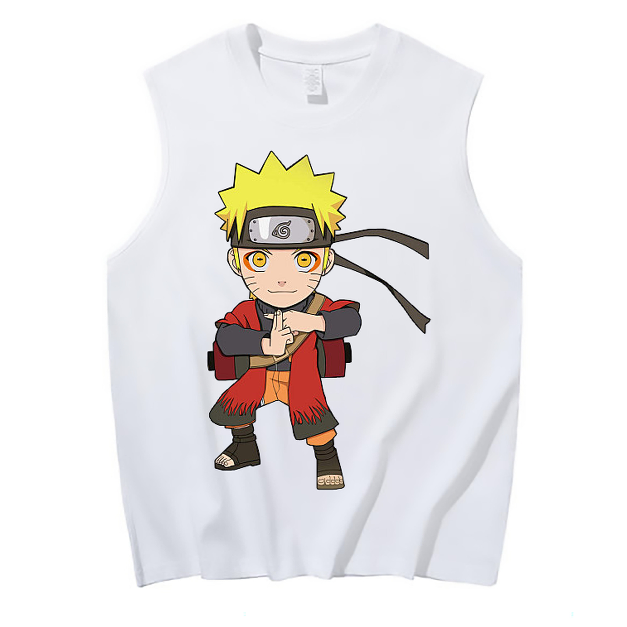（画像用） NARUTO -ナルト- うずまき ナルト Uzumaki Naruto コットン100％タンクトップ（フロントプリント）