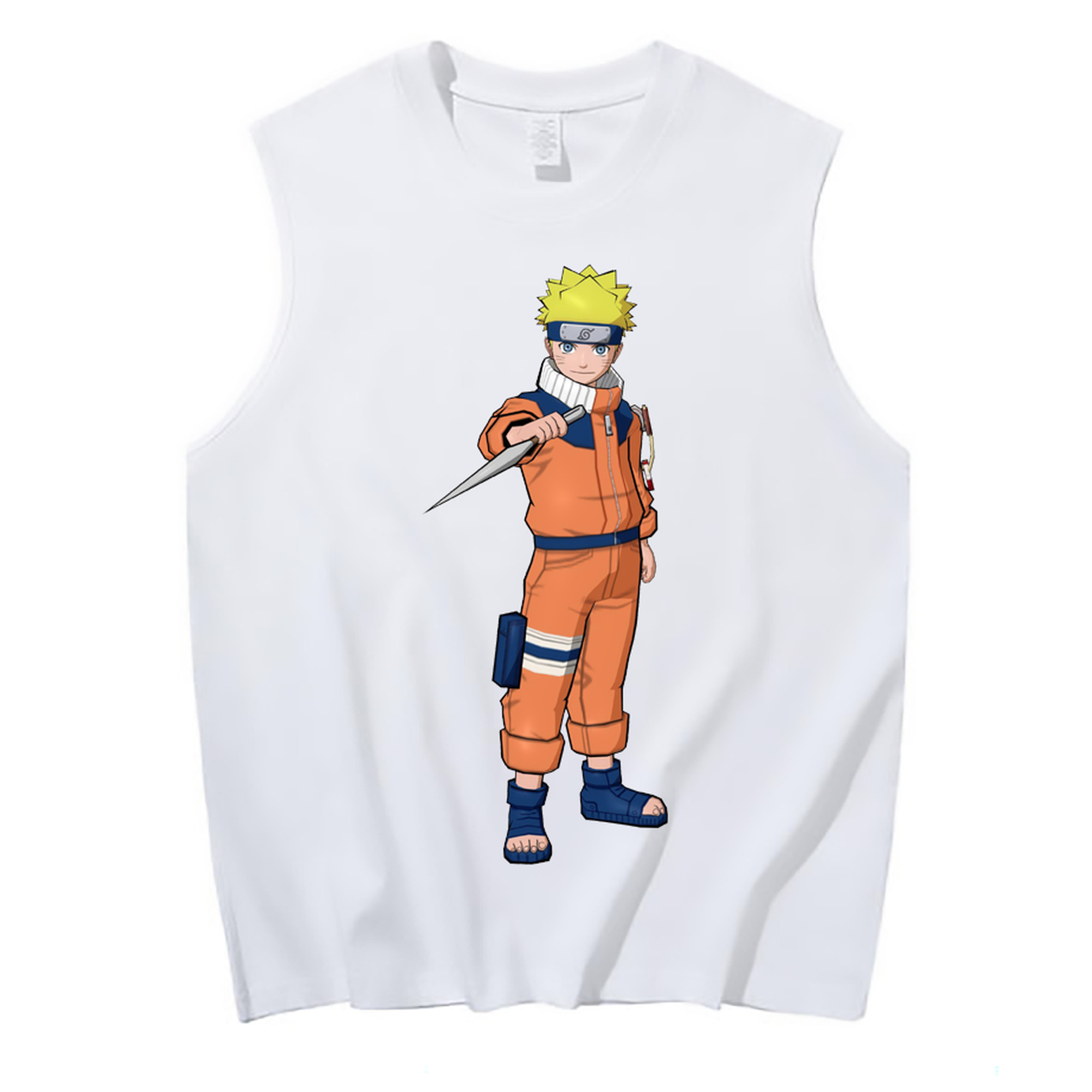 （画像用） NARUTO -ナルト- うずまき ナルト Uzumaki Naruto コットン100％タンクトップ（フロントプリント）