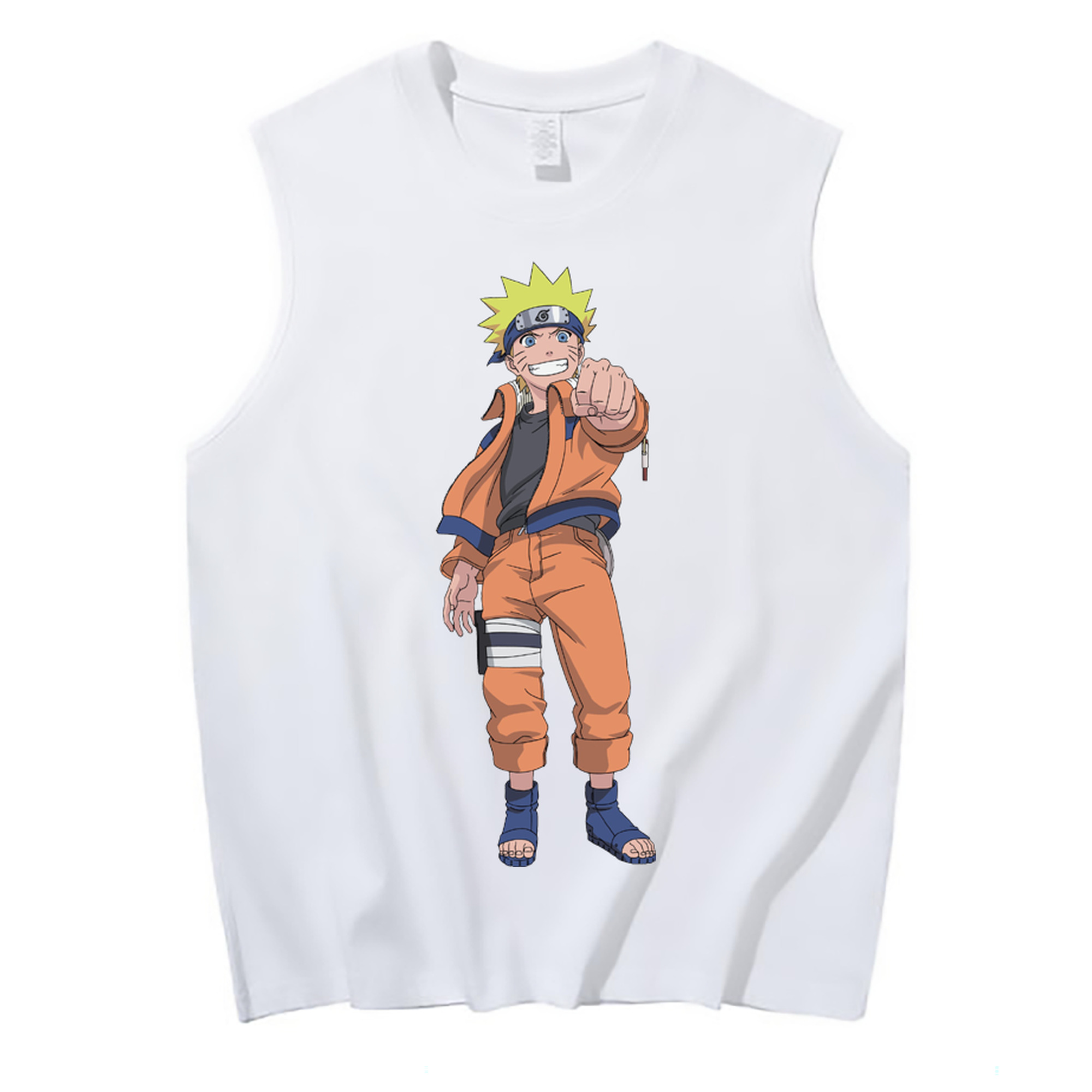 （画像用） NARUTO -ナルト- うずまき ナルト Uzumaki Naruto コットン100％タンクトップ（フロントプリント）
