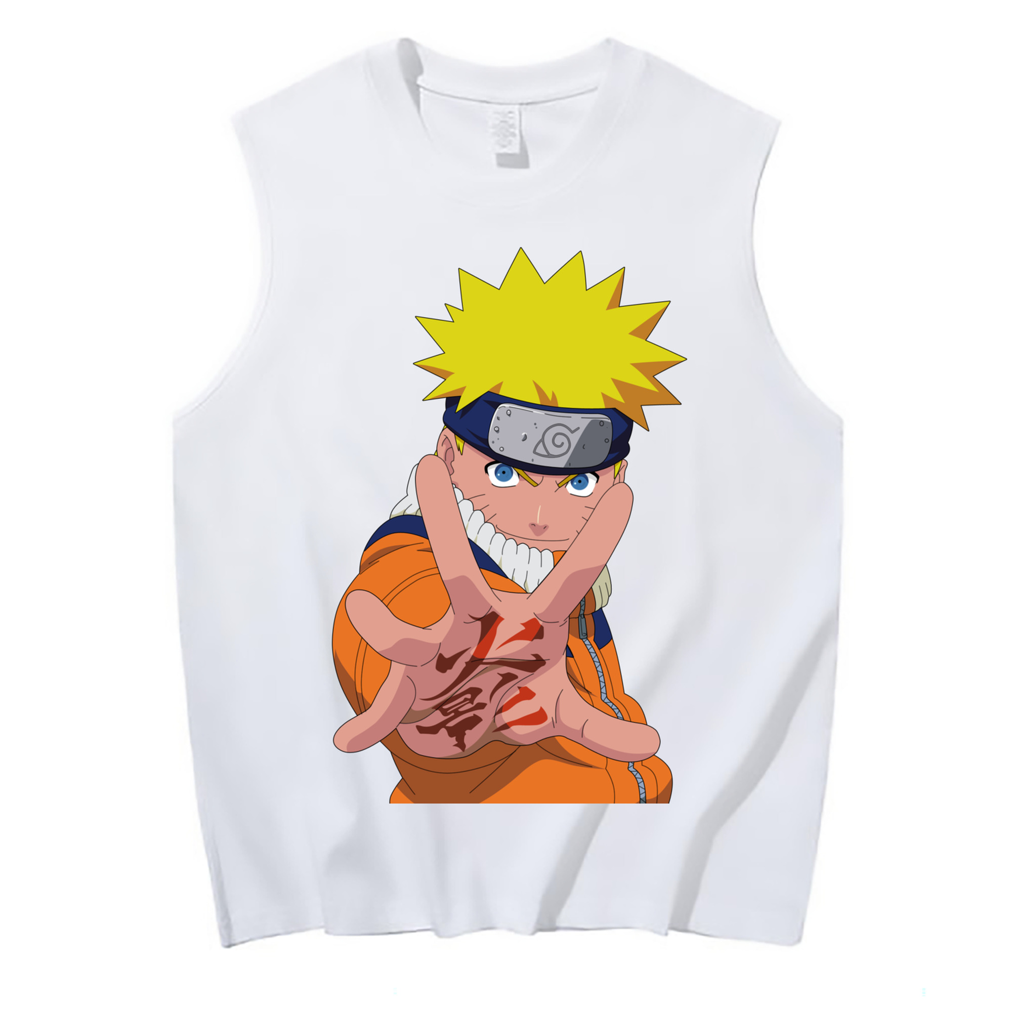 （画像用） NARUTO -ナルト- うずまき ナルト Uzumaki Naruto コットン100％タンクトップ（フロントプリント）